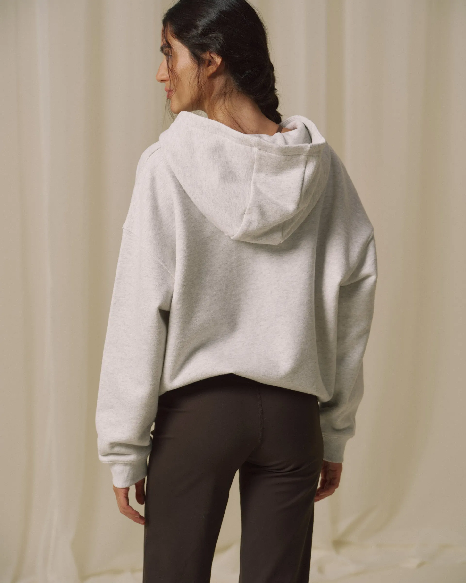 Varsity Zip Through Hoodie - Light Grey Melange sold by Adanola product image thumbnail 2