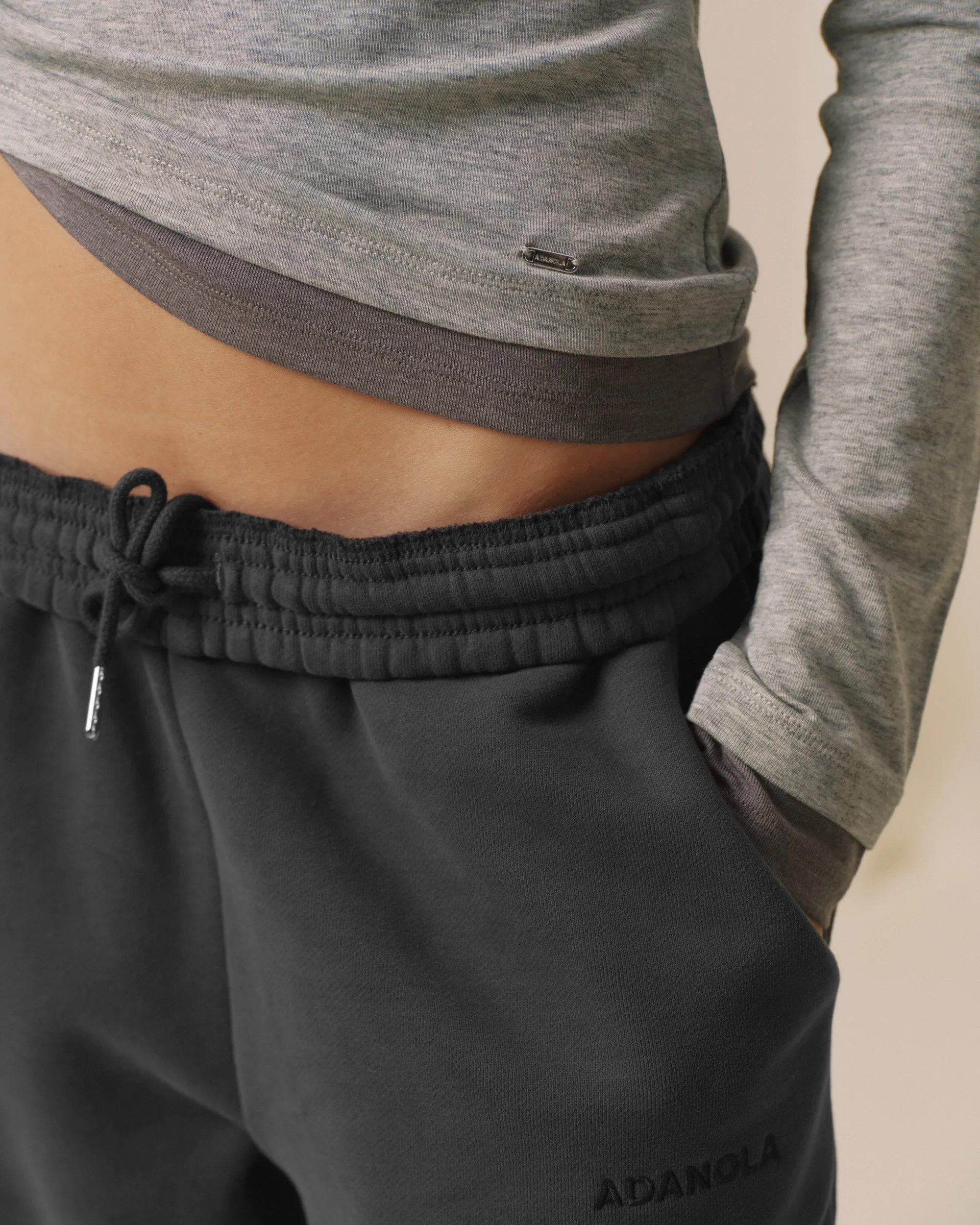 Branded Straight Leg Sweatpants - Graphite Grey sold by Adanola product image thumbnail 3