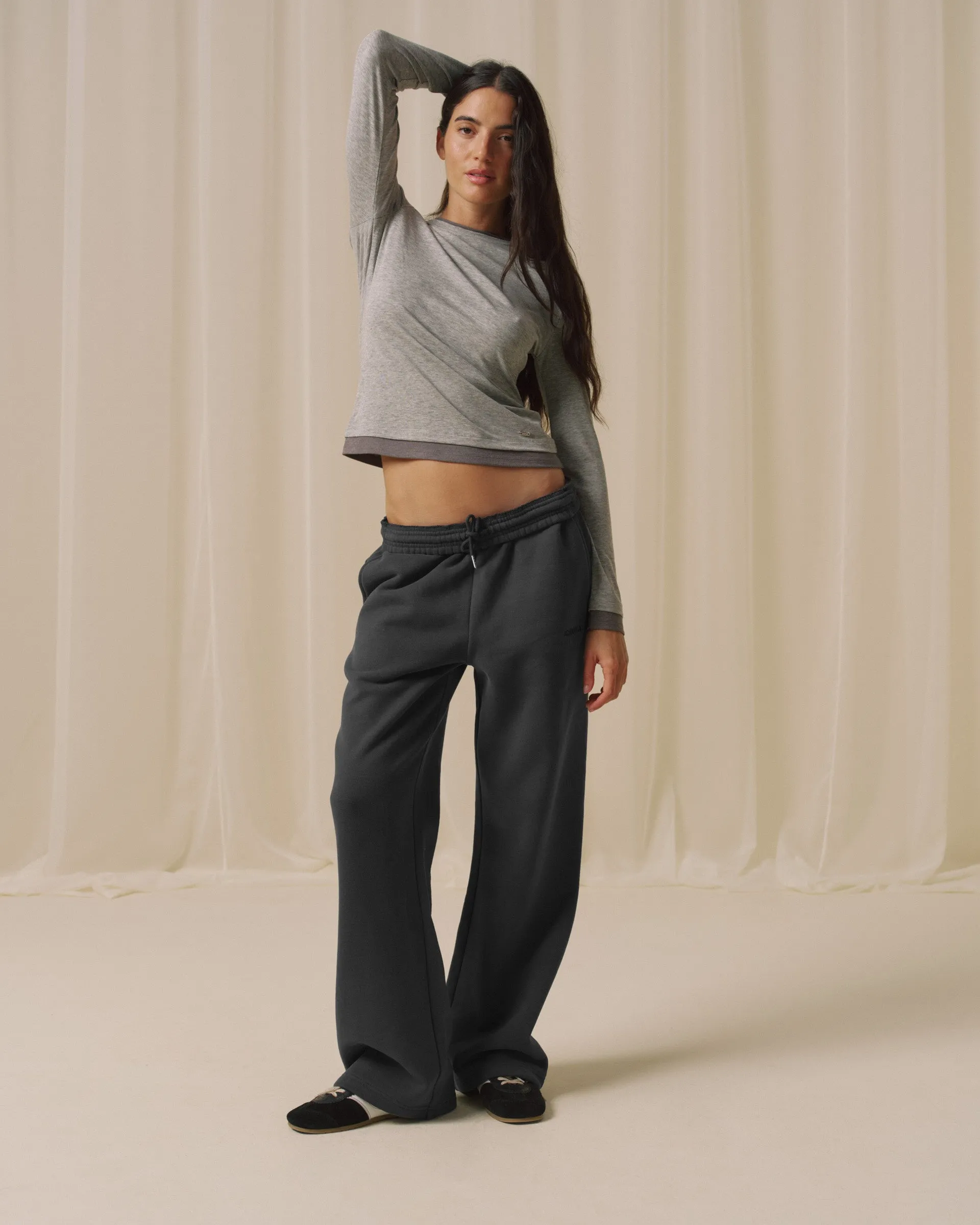 Branded Straight Leg Sweatpants - Graphite Grey sold by Adanola
