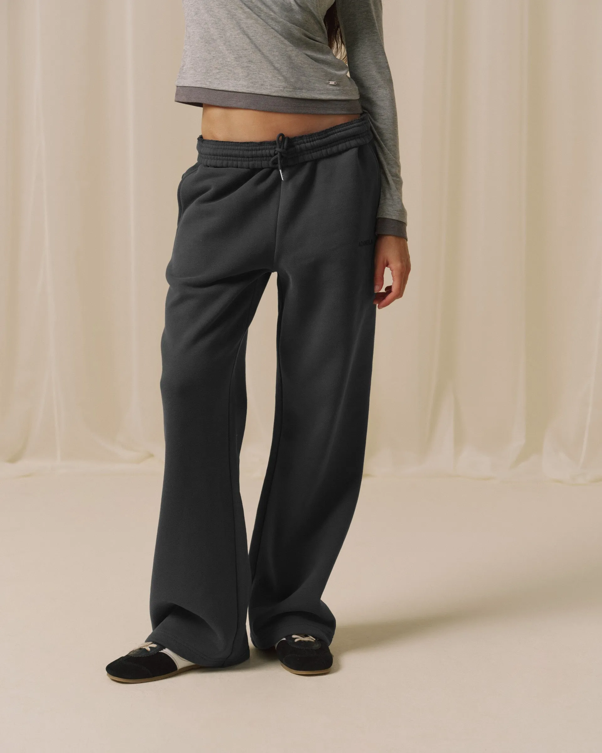 Branded Straight Leg Sweatpants - Graphite Grey sold by Adanola product image thumbnail 4