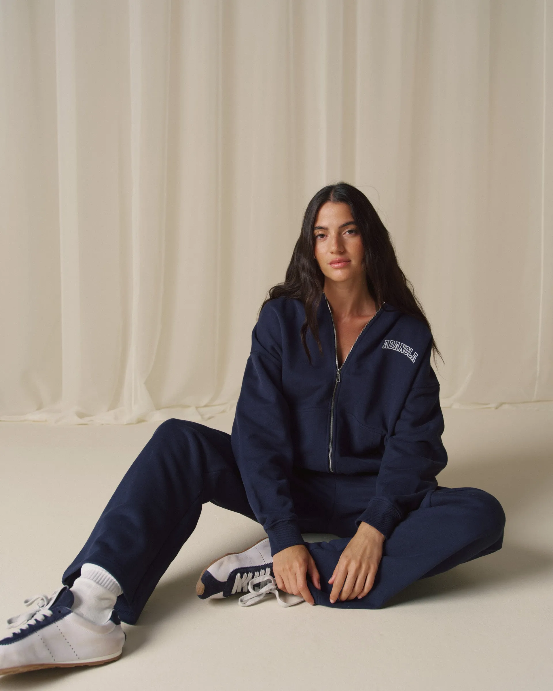 Varsity Zip Through Hoodie - Navy Blue sold by Adanola product image thumbnail 4