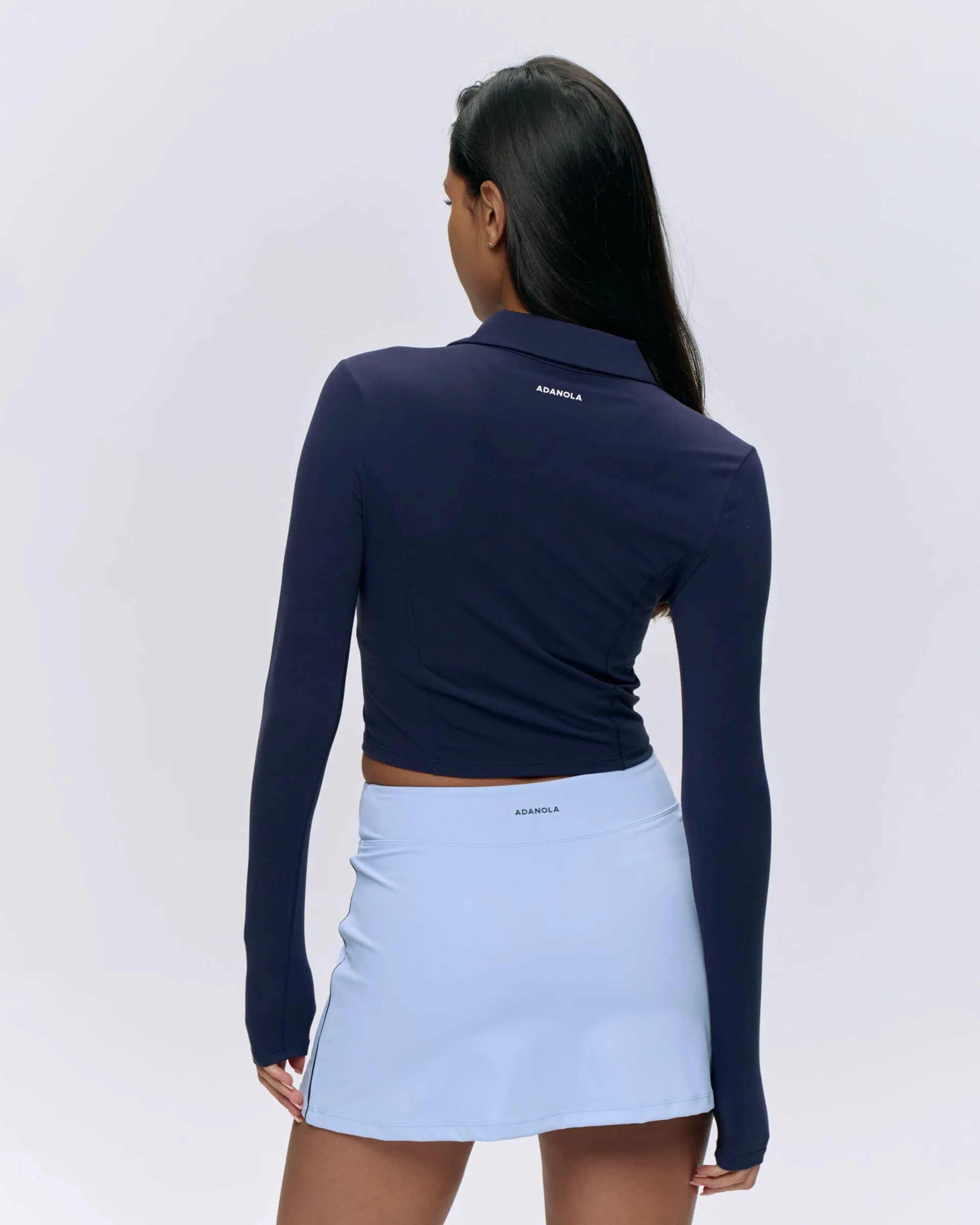 Brushed Long Sleeve Collared Shirt - Navy Blue sold by Adanola product image thumbnail 3