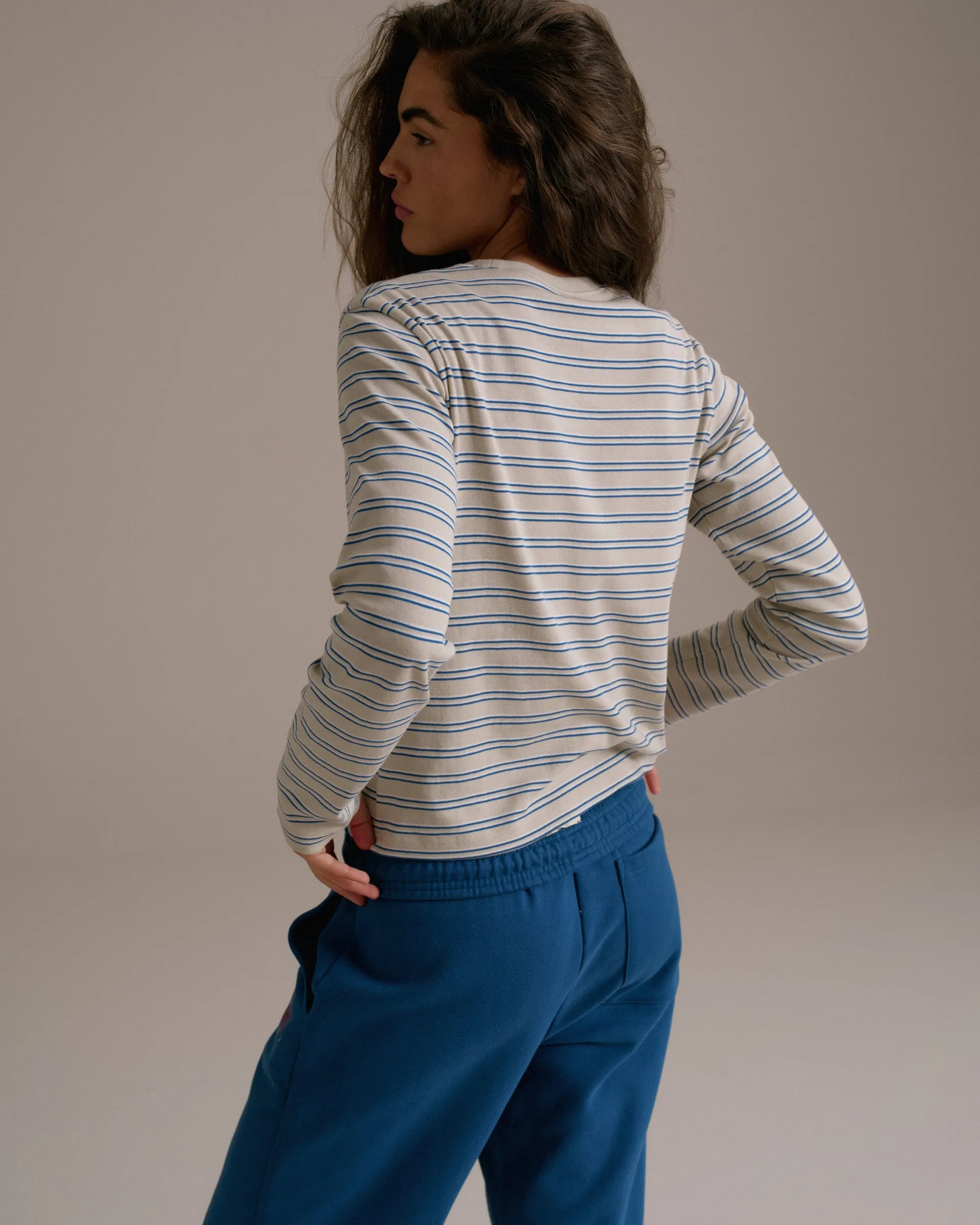 Rib Stripe Long Sleeve T-shirt - Marshmallow White sold by Adanola product image thumbnail 2