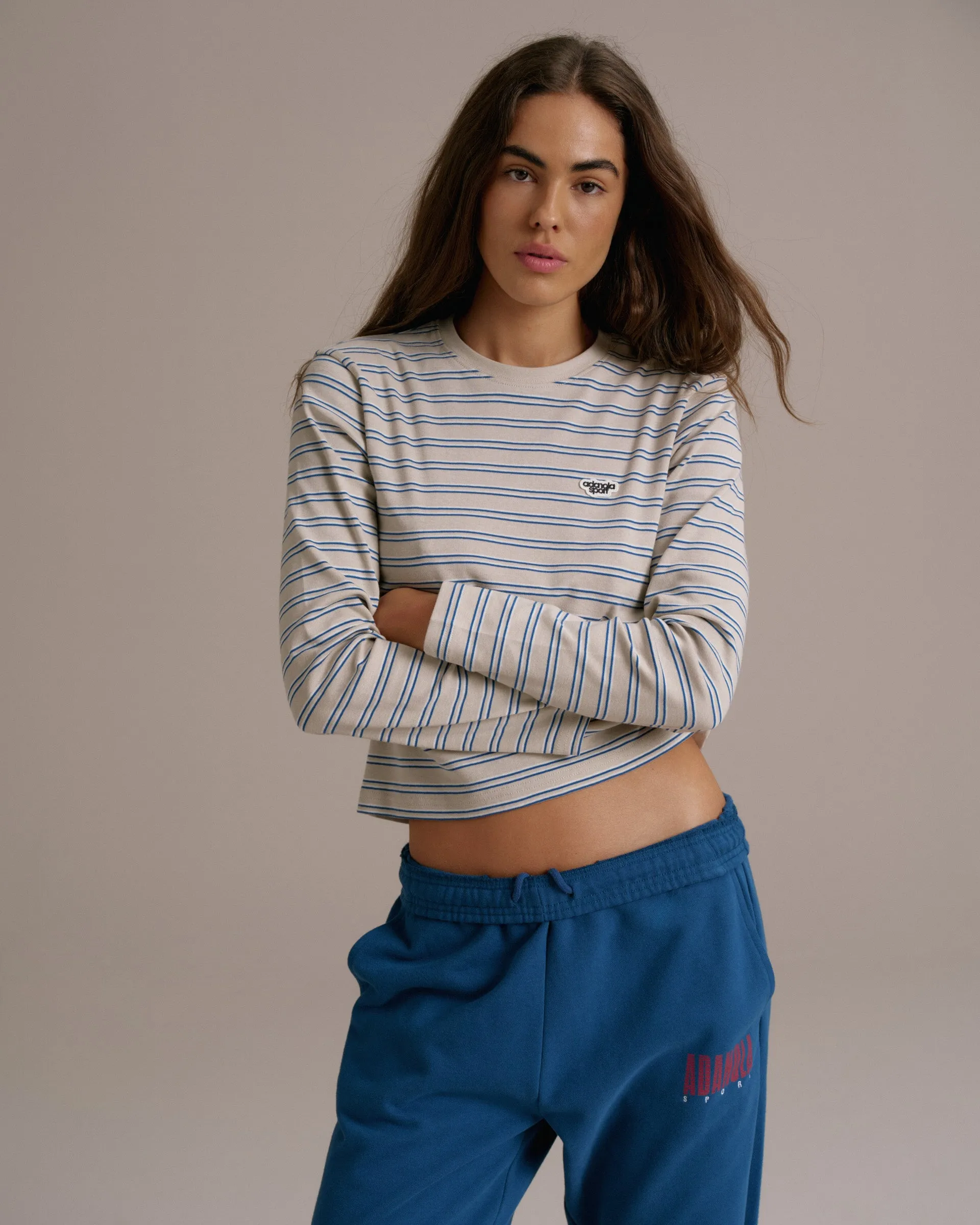 Rib Stripe Long Sleeve T-shirt - Marshmallow White sold by Adanola product image thumbnail 4
