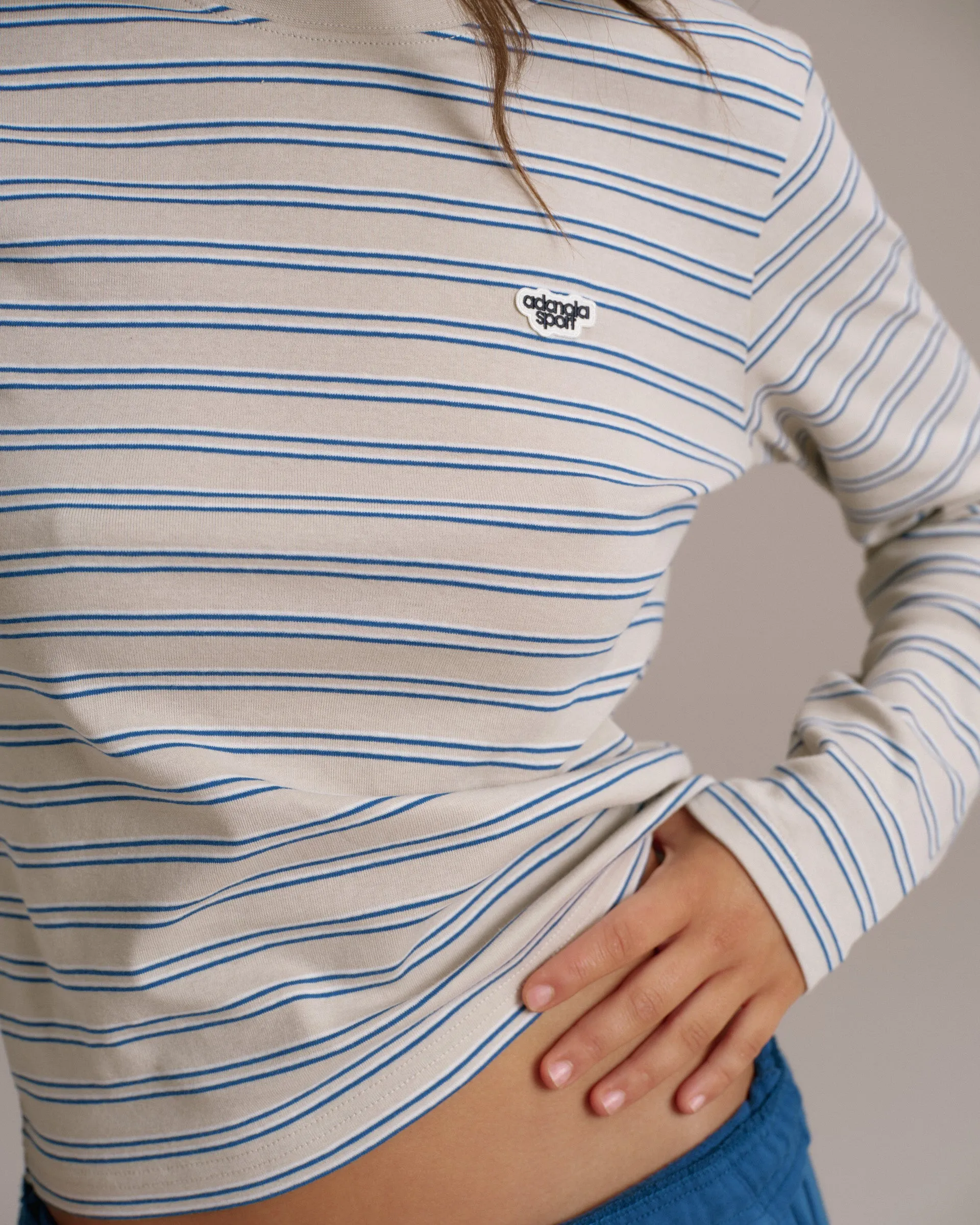 Rib Stripe Long Sleeve T-shirt - Marshmallow White sold by Adanola product image thumbnail 3