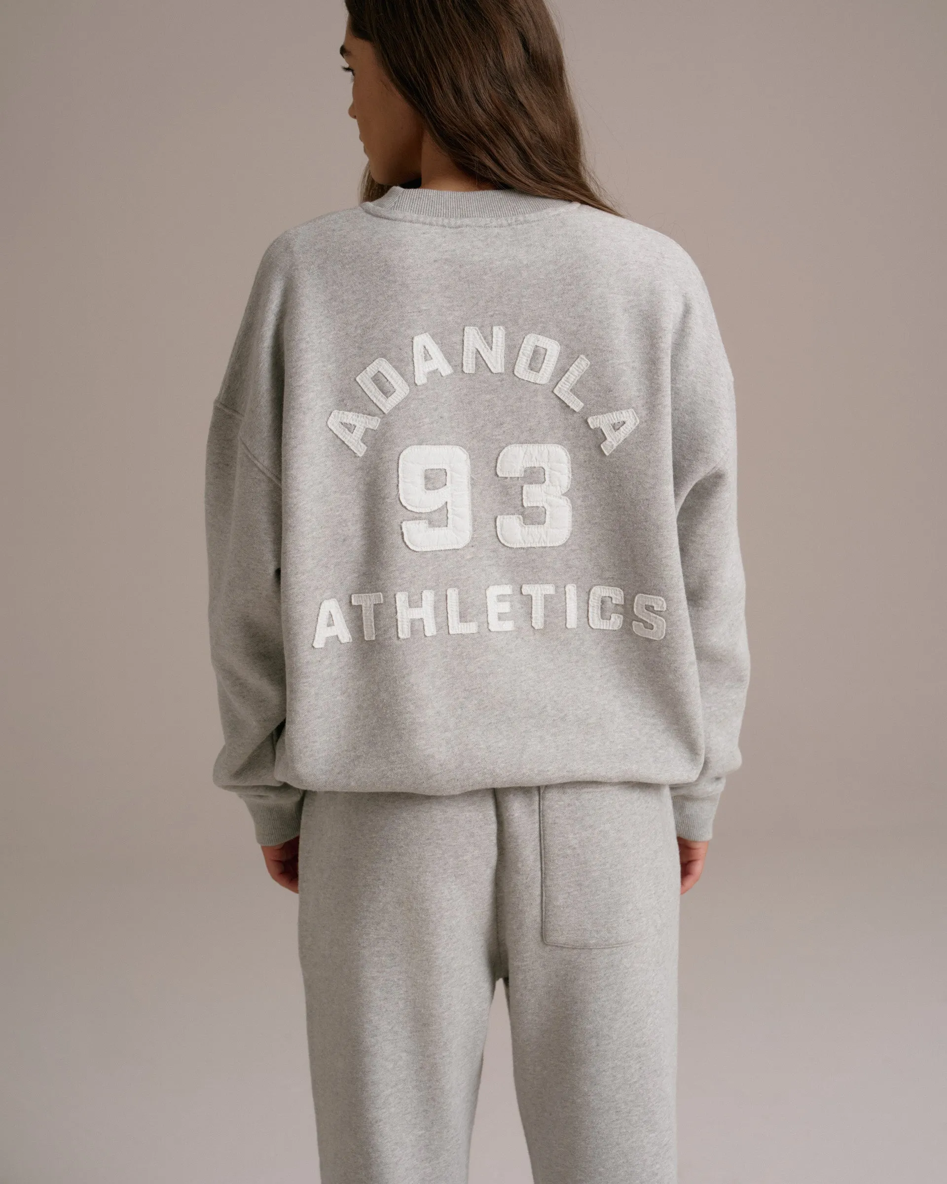 Varsity Oversized Sweatshirt - Grey Melange/Marshmallow White sold by Adanola product image thumbnail 2