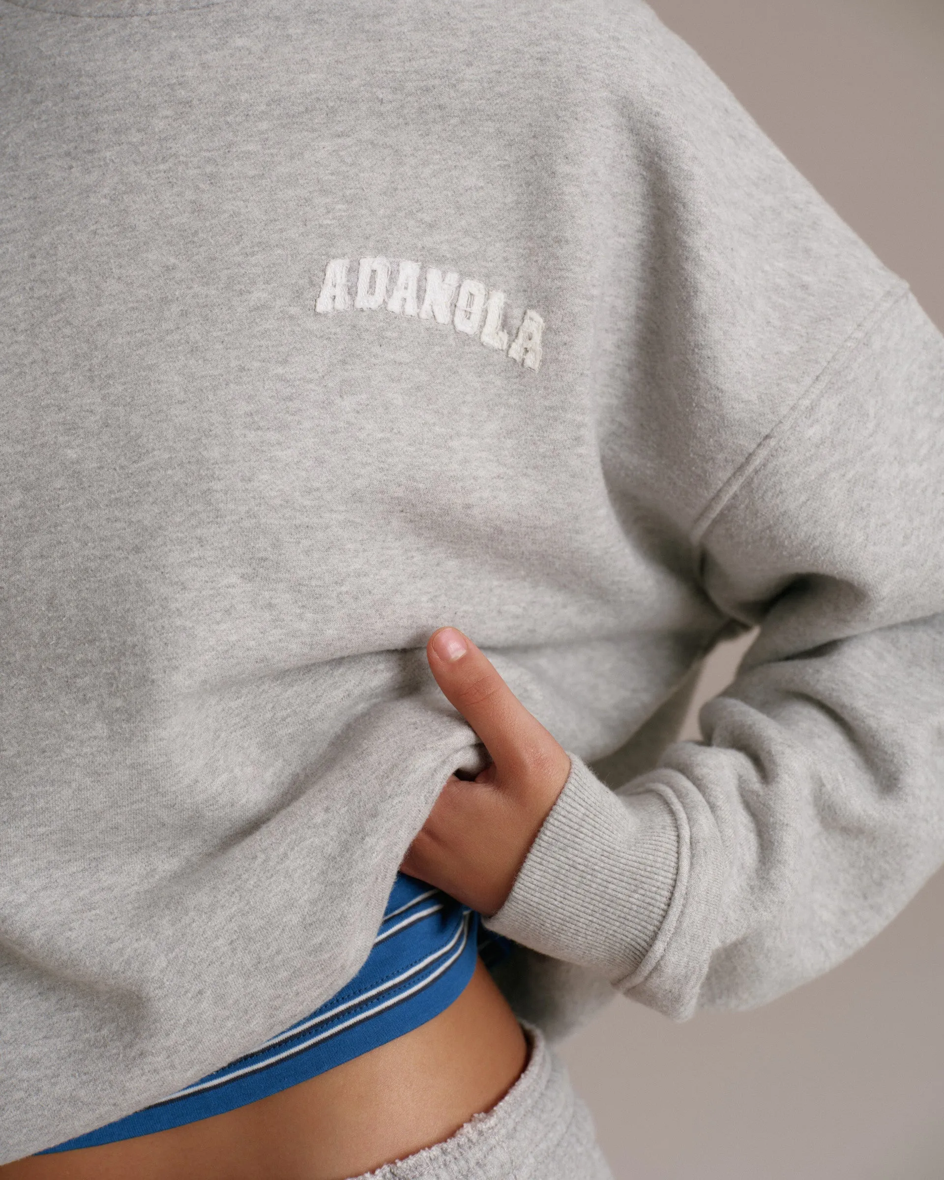 Varsity Oversized Sweatshirt - Grey Melange/Marshmallow White sold by Adanola product image thumbnail 3