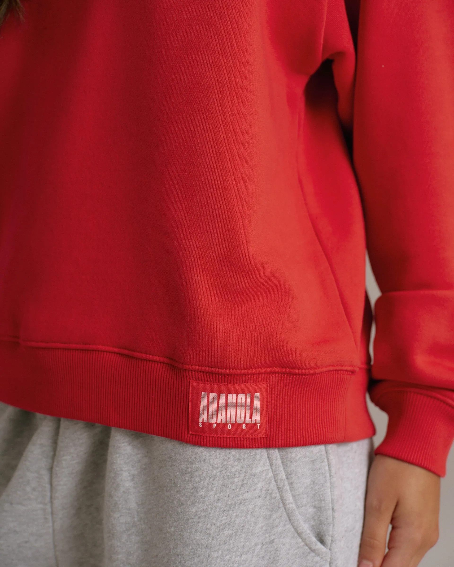 Raglan Polo Sweatshirt - Classic Red sold by Adanola product image thumbnail 3
