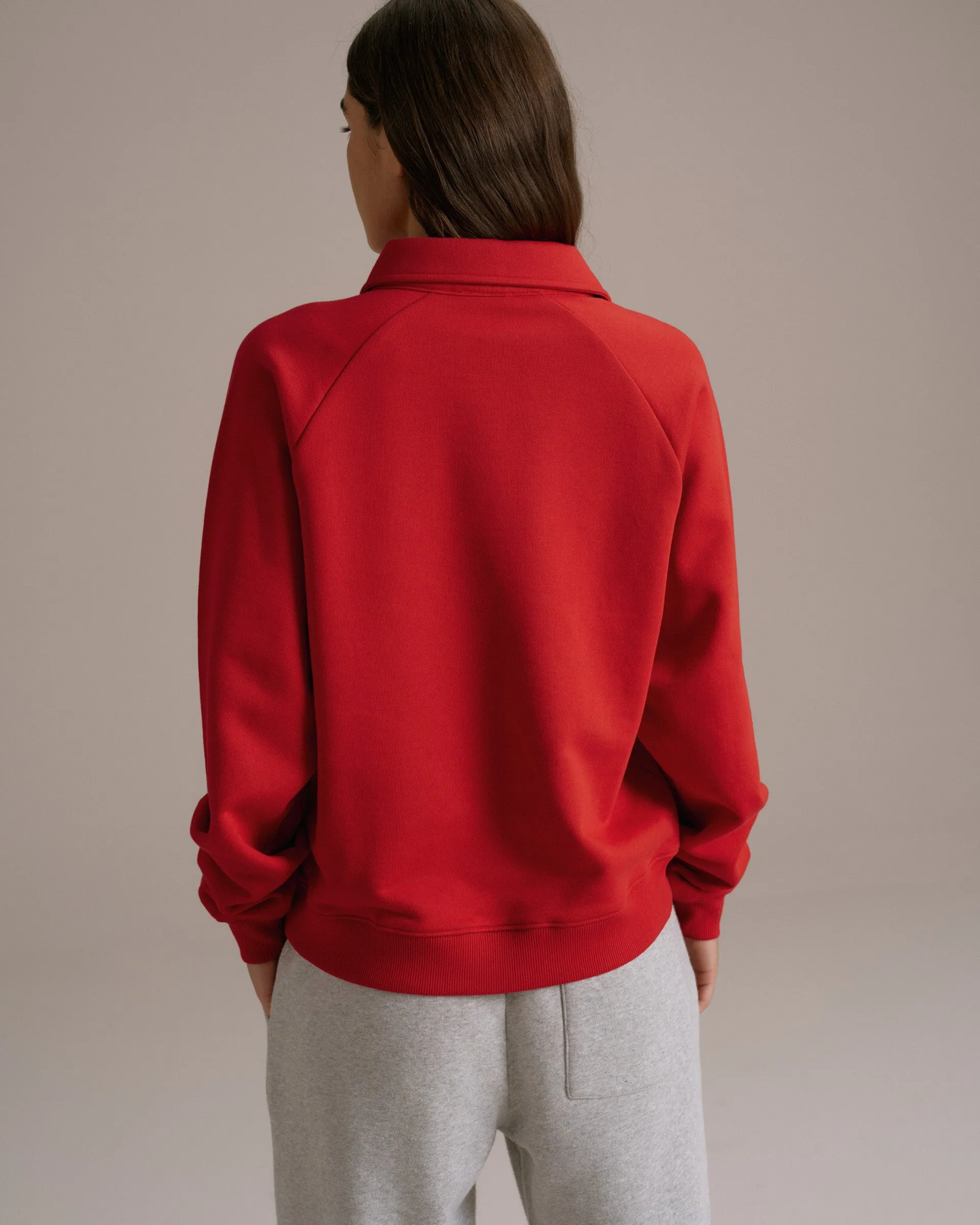 Raglan Polo Sweatshirt - Classic Red sold by Adanola product image thumbnail 2