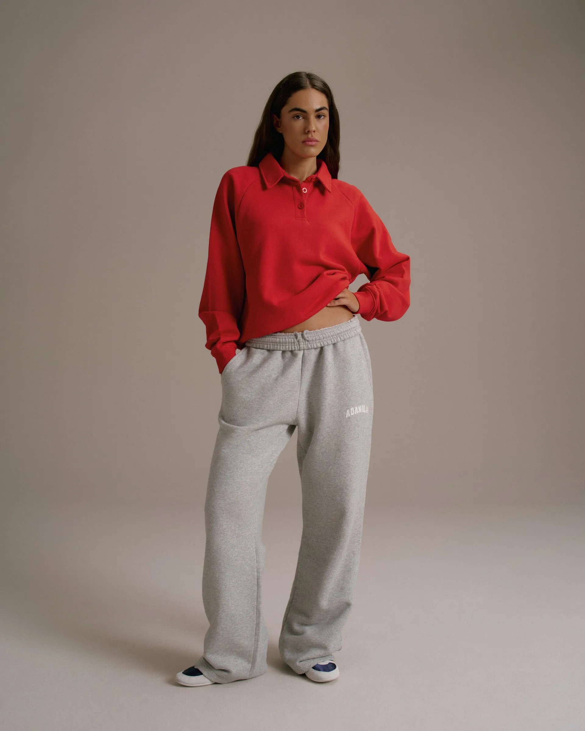 Raglan Polo Sweatshirt - Classic Red sold by Adanola product image thumbnail 5