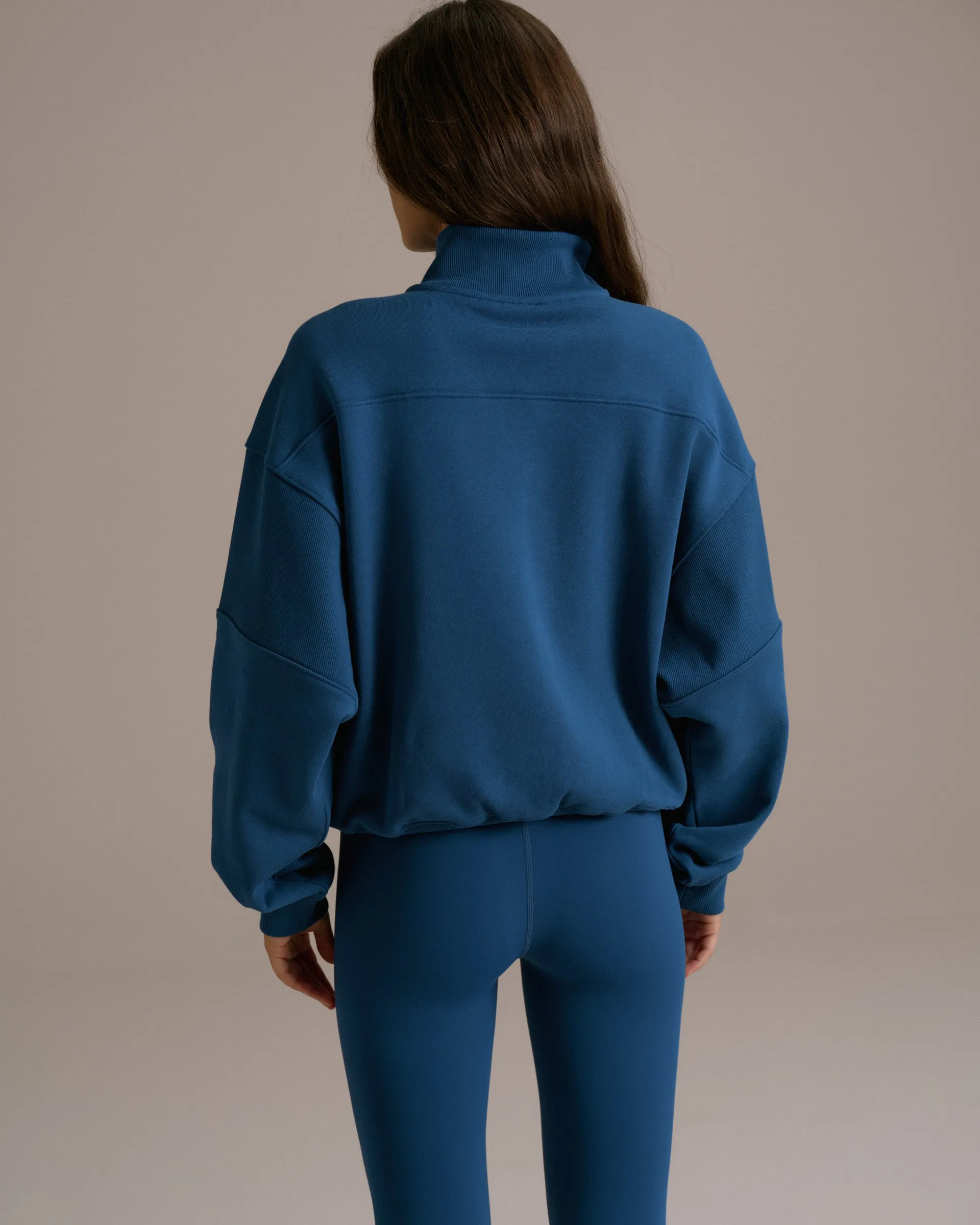 Sport Horizon Relaxed Funnel Neck Zip Sweatshirt - College Blue sold by Adanola product image thumbnail 2