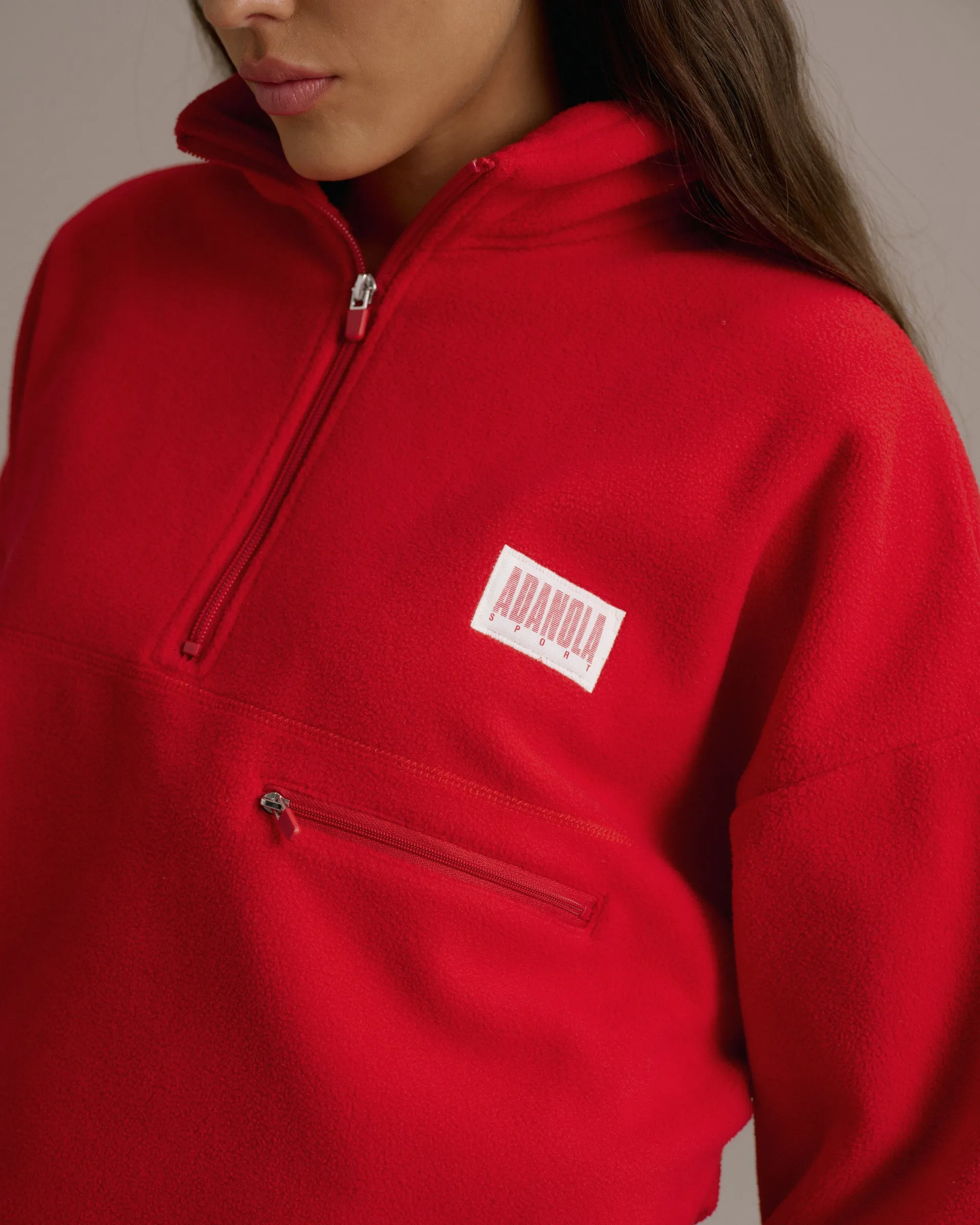 Quarter Zip Polar Fleece - Classic Red sold by Adanola product image thumbnail 3