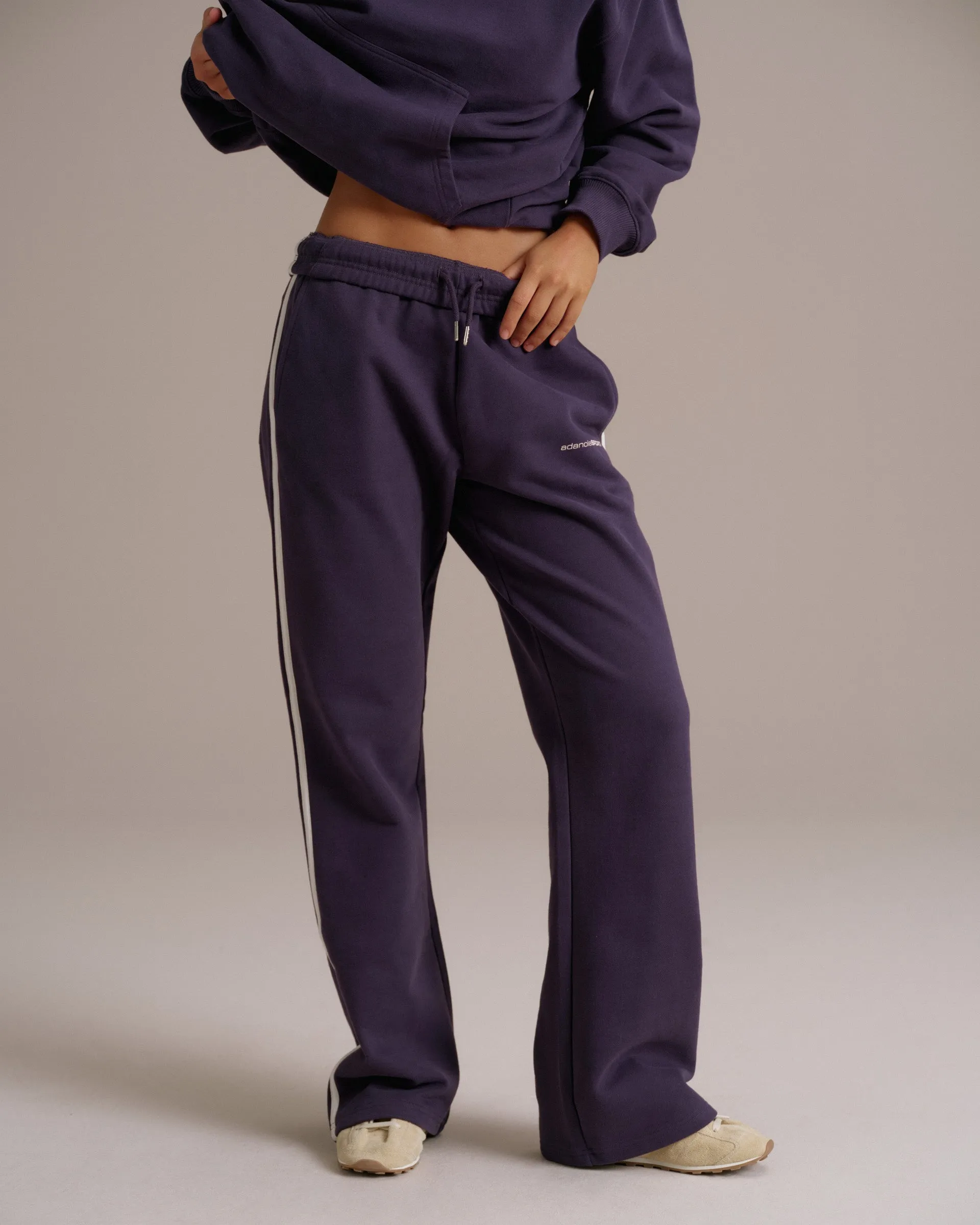 90s Sport Straight Leg Sweatpants - Dark Plum sold by Adanola