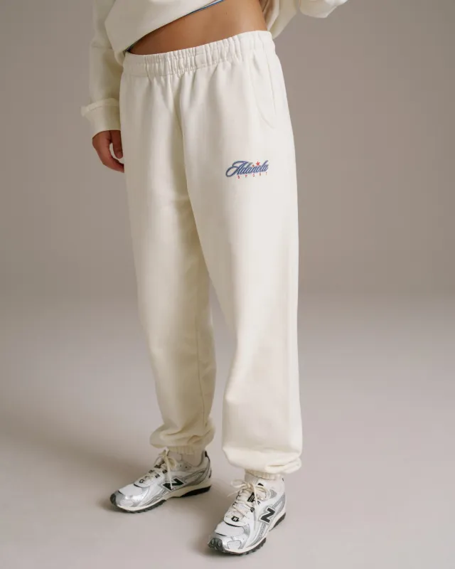 Varsity Collegiate Sweatpants - Marshmallow White sold by Adanola