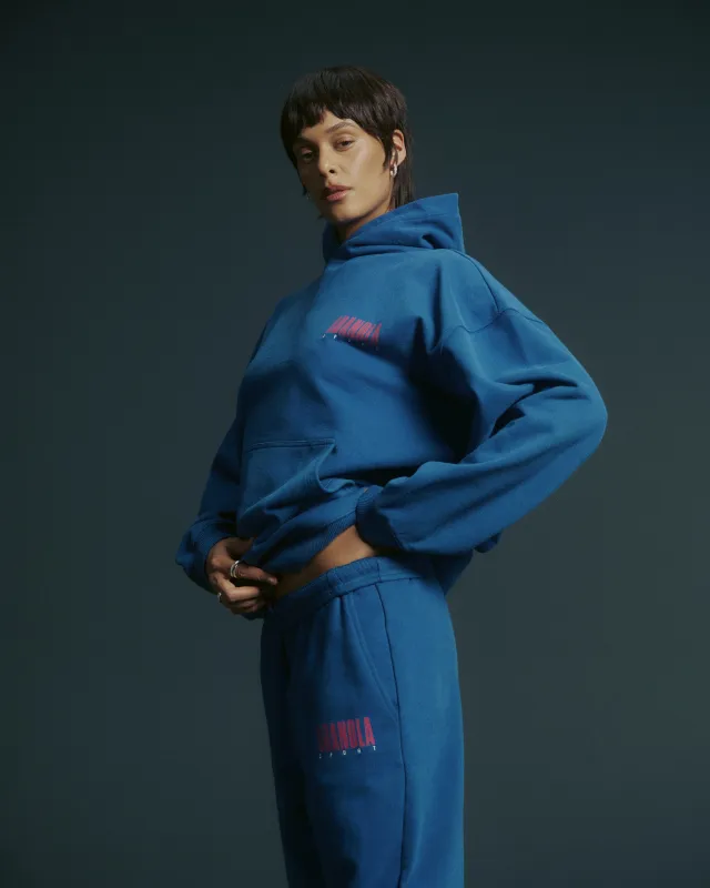 Sport Horizon Oversized Hoodie - Washed College Blue sold by Adanola