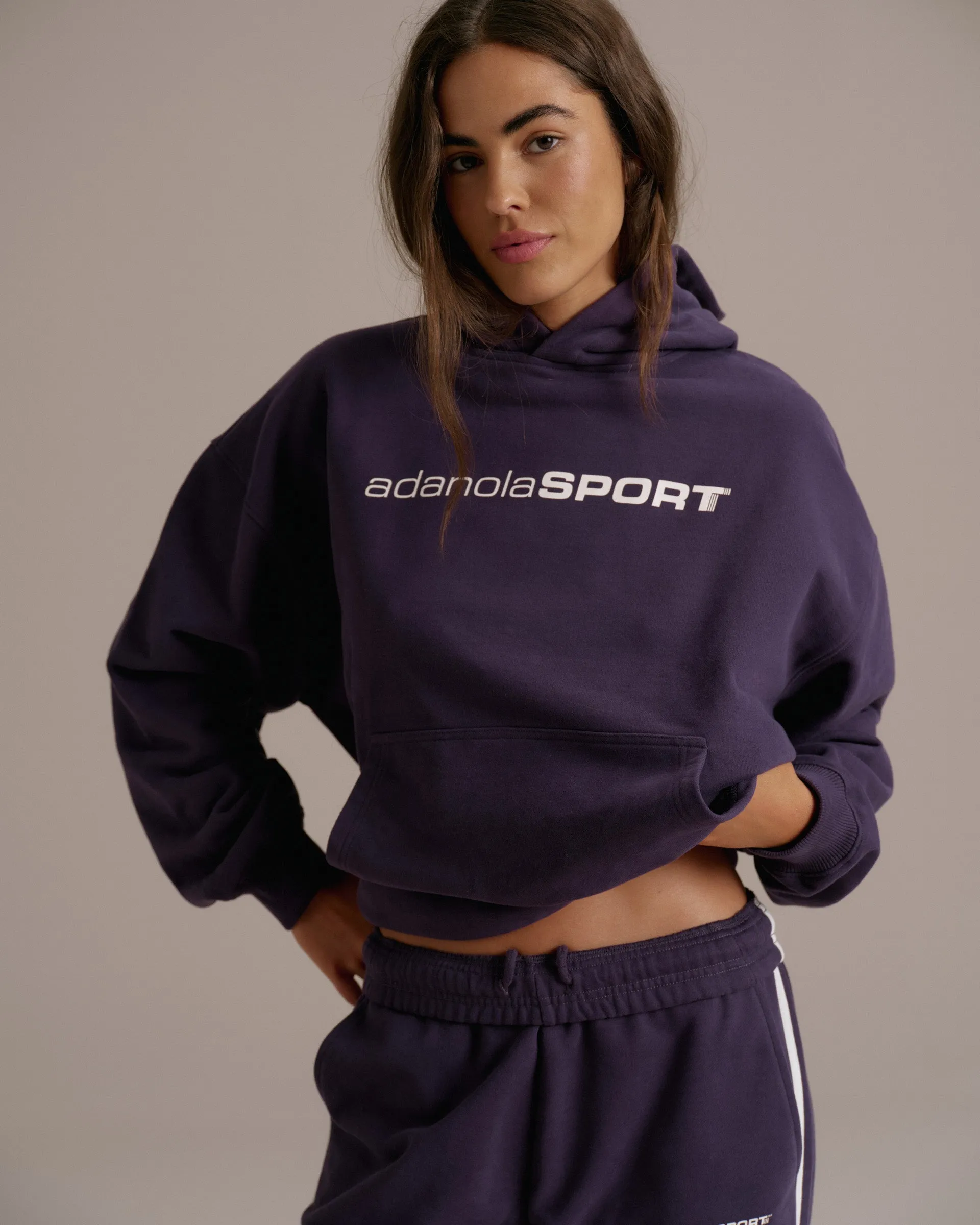 90s Sport Oversized Hoodie - Dark Plum sold by Adanola product image thumbnail 5
