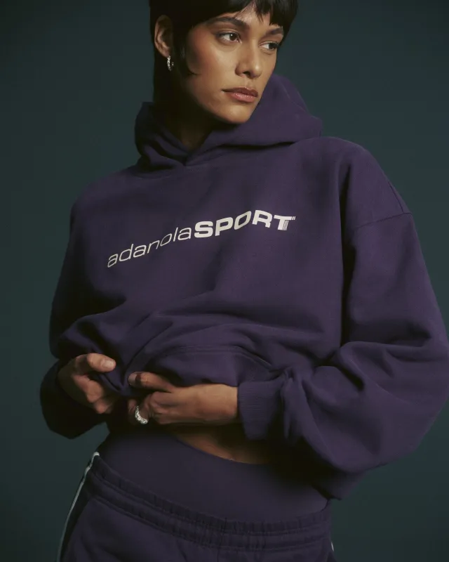 90s Sport Oversized Hoodie - Dark Plum sold by Adanola