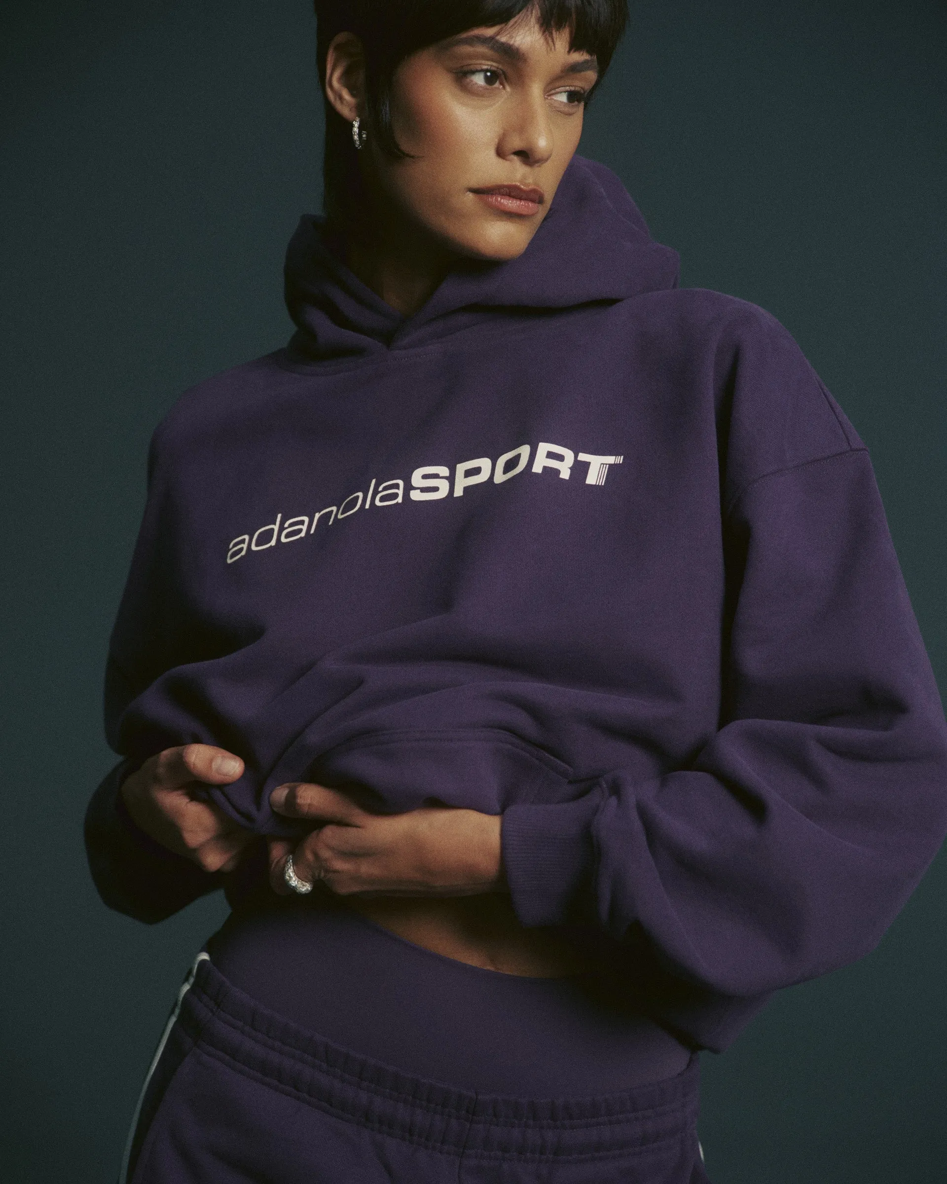 90s Sport Oversized Hoodie - Dark Plum sold by Adanola