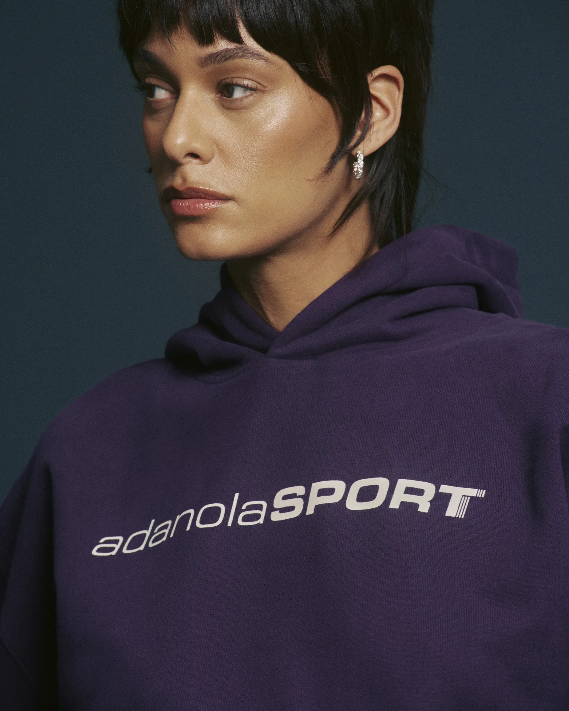 90s Sport Oversized Hoodie - Dark Plum sold by Adanola product image thumbnail 2