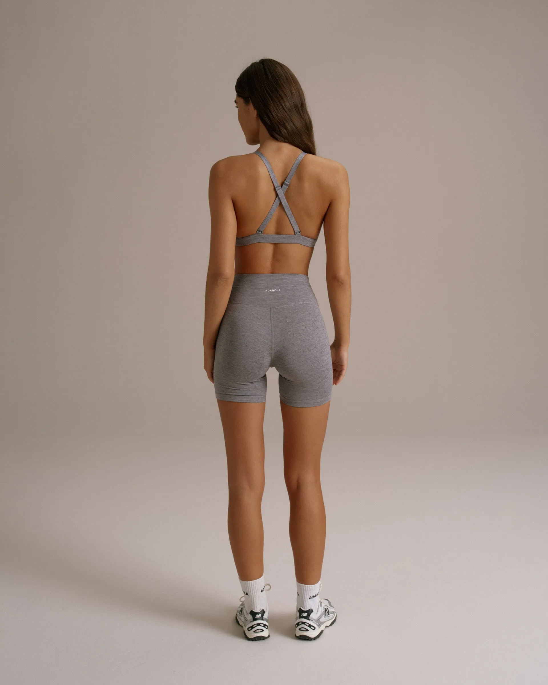 Brushed Crop Shorts - Dark Grey Melange sold by Adanola product image thumbnail 2