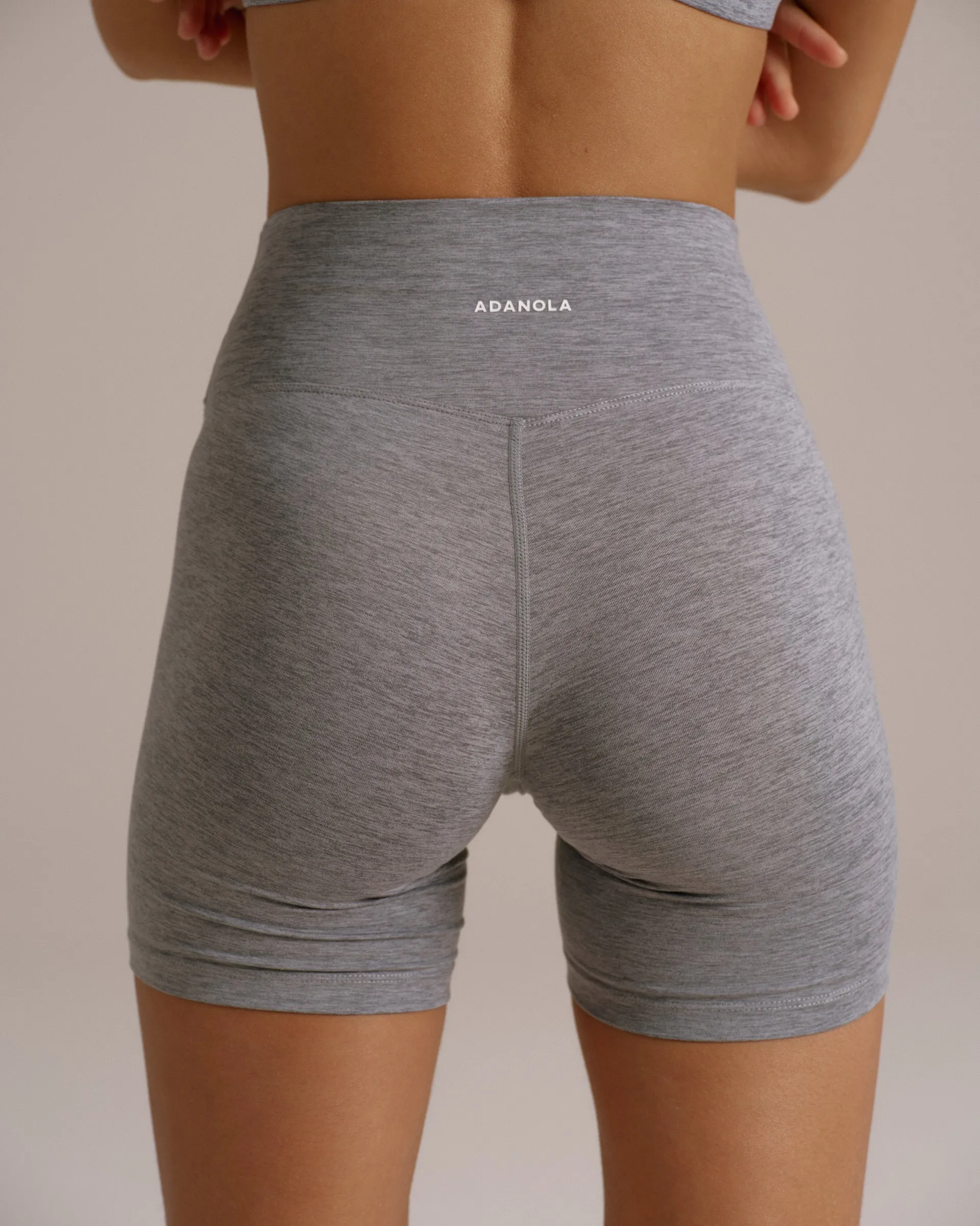 Brushed Crop Shorts - Dark Grey Melange sold by Adanola product image thumbnail 3