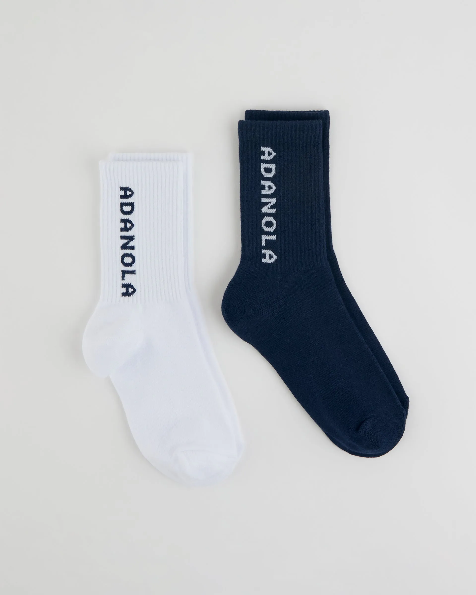 2 Pack Socks - Navy Blue/White sold by Adanola