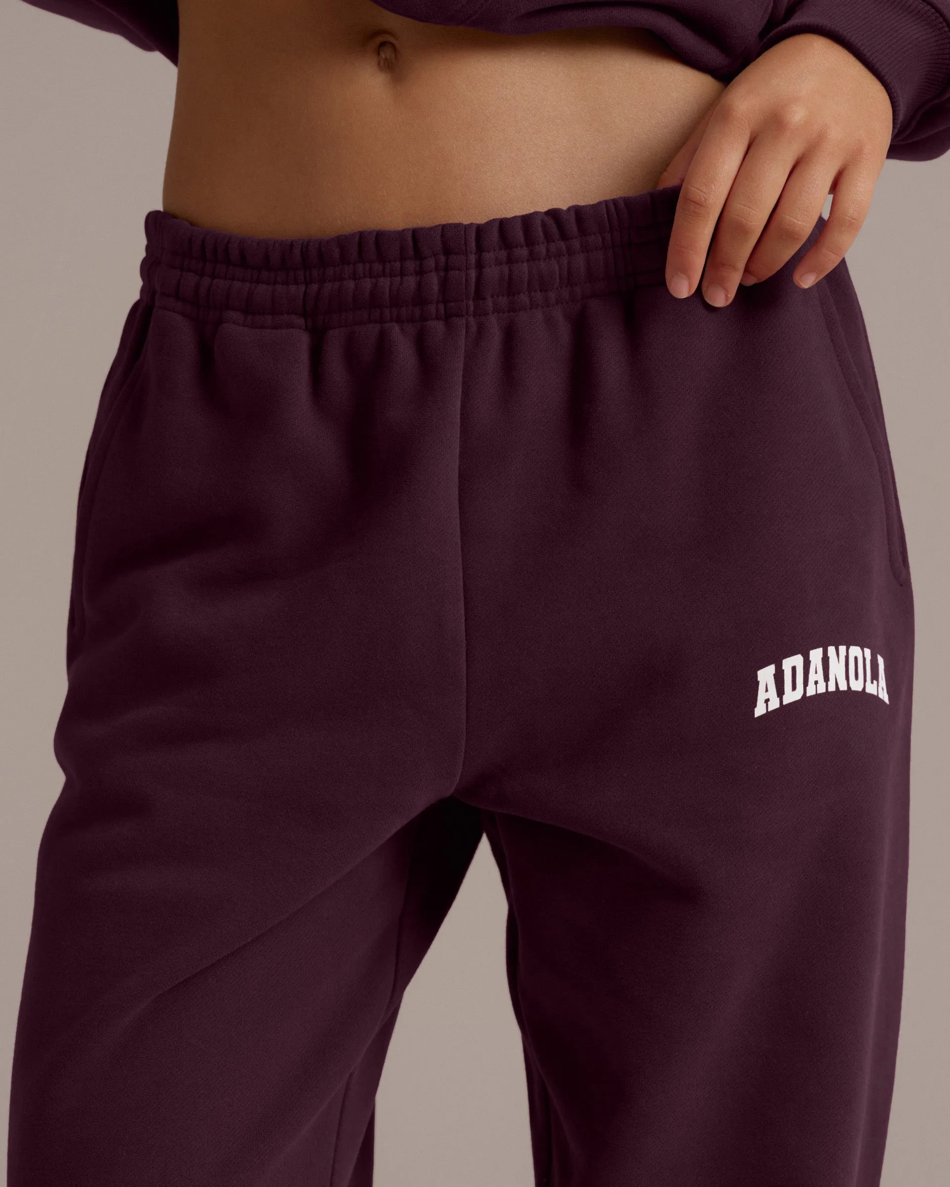 Varsity Sweatpants - Dark Cherry/Marshmallow White sold by Adanola product image thumbnail 3