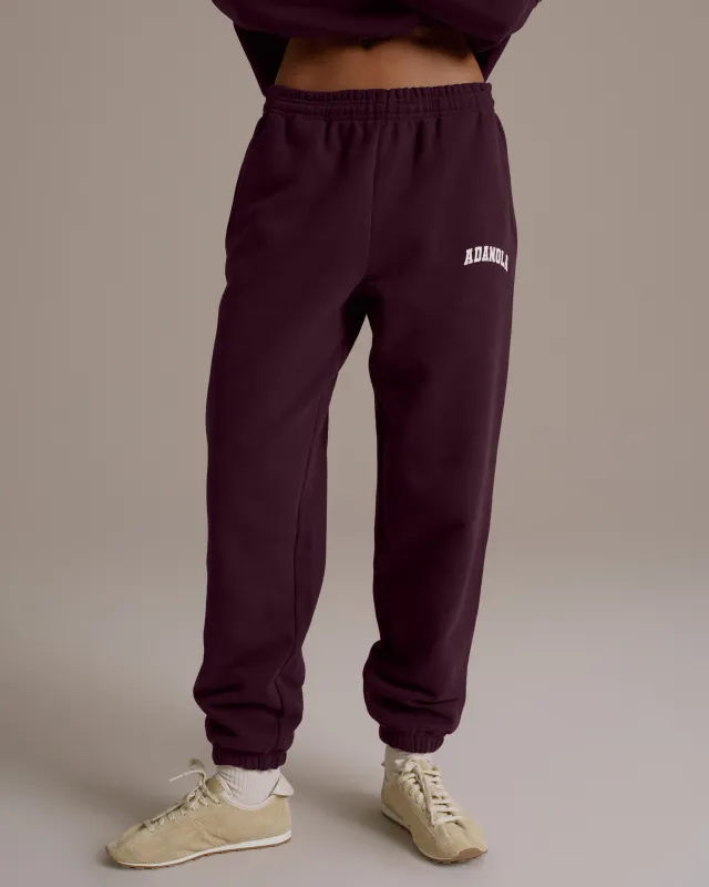 Varsity Sweatpants - Dark Cherry/Marshmallow White sold by Adanola