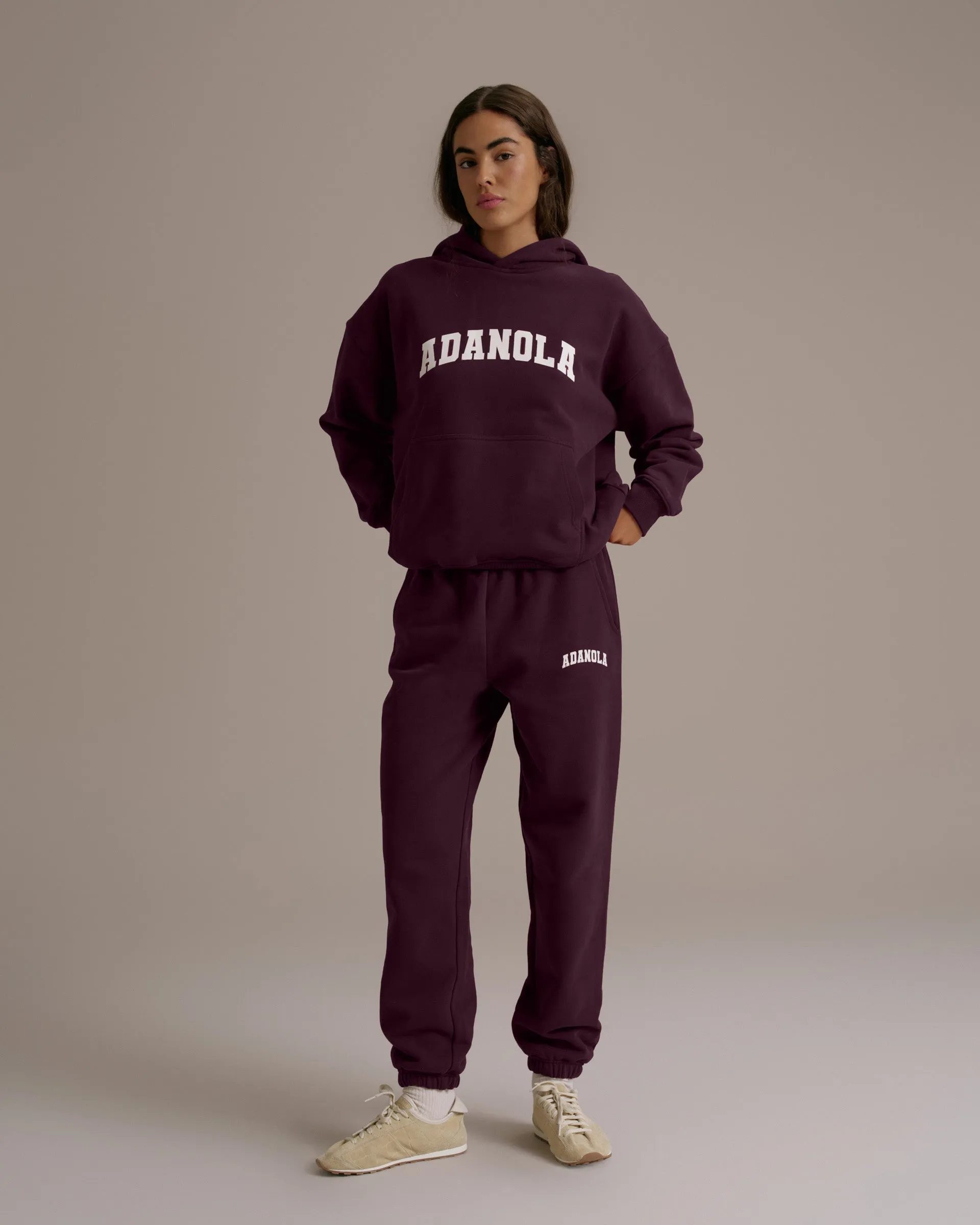 Varsity Sweatpants - Dark Cherry/Marshmallow White sold by Adanola product image thumbnail 4