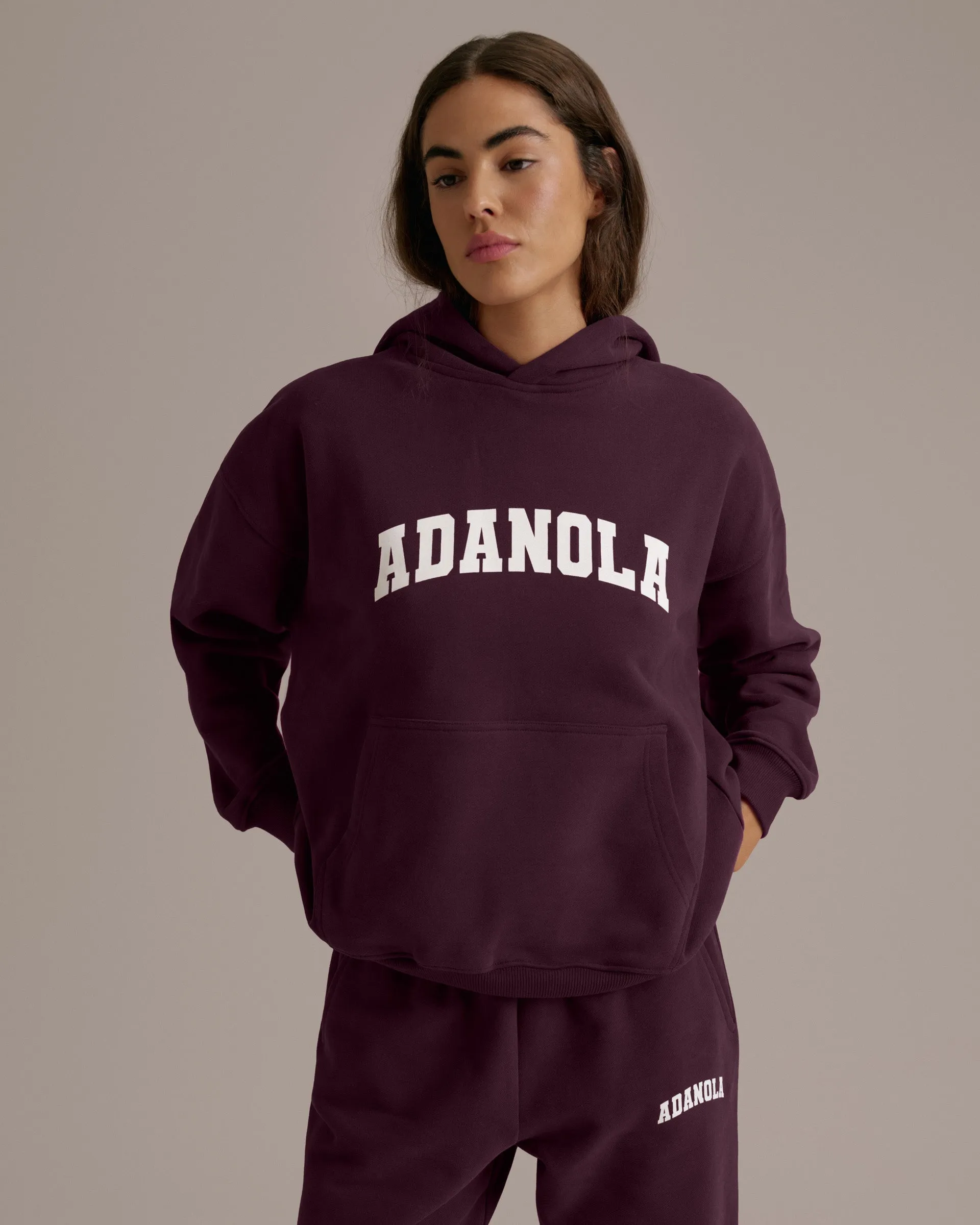 Varsity Oversized Hoodie - Dark Cherry/Marshmallow White sold by Adanola product image thumbnail 3