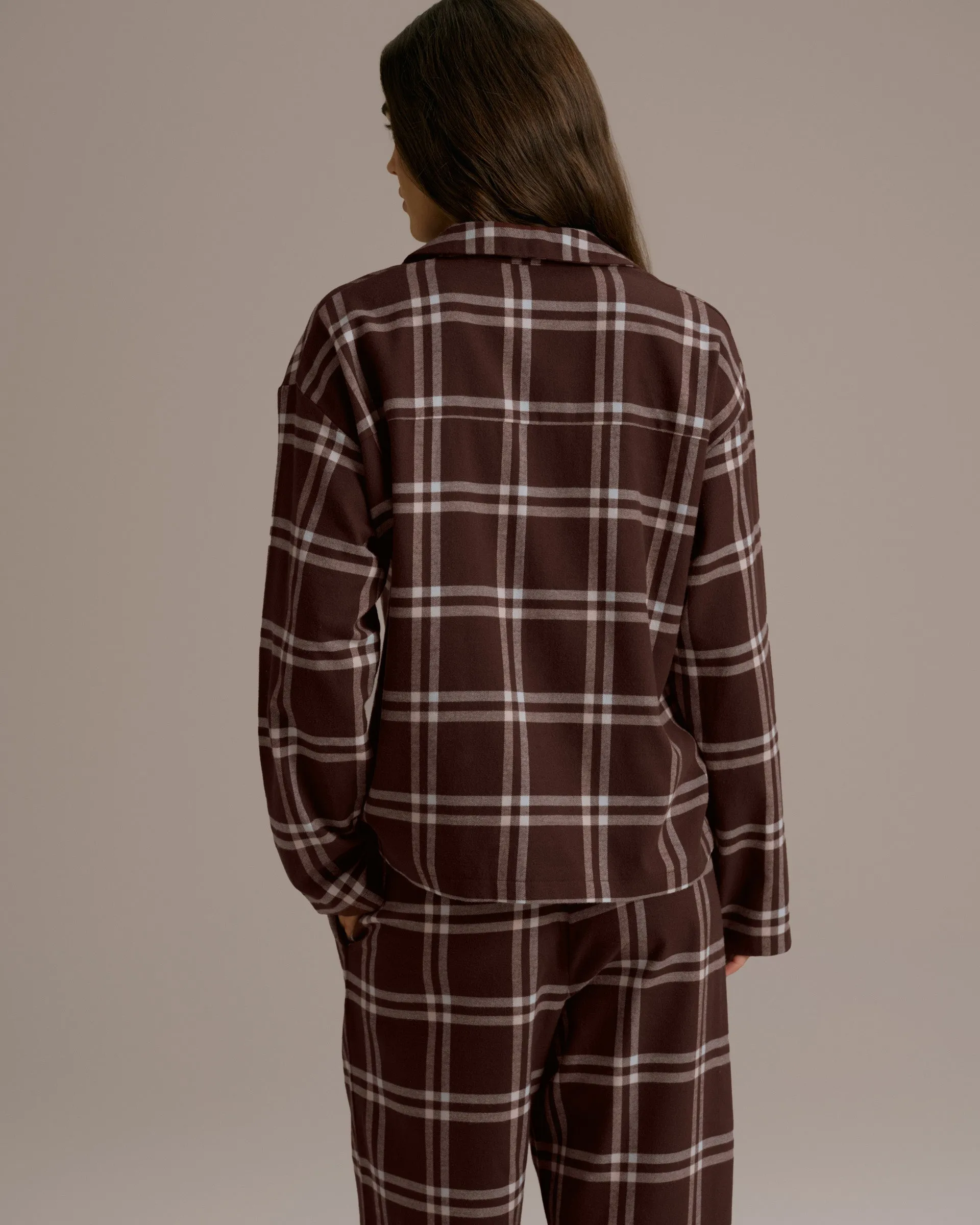 Box Set Brushed Cotton Checked Pyjamas - Chocolate Brown sold by Adanola product image thumbnail 2