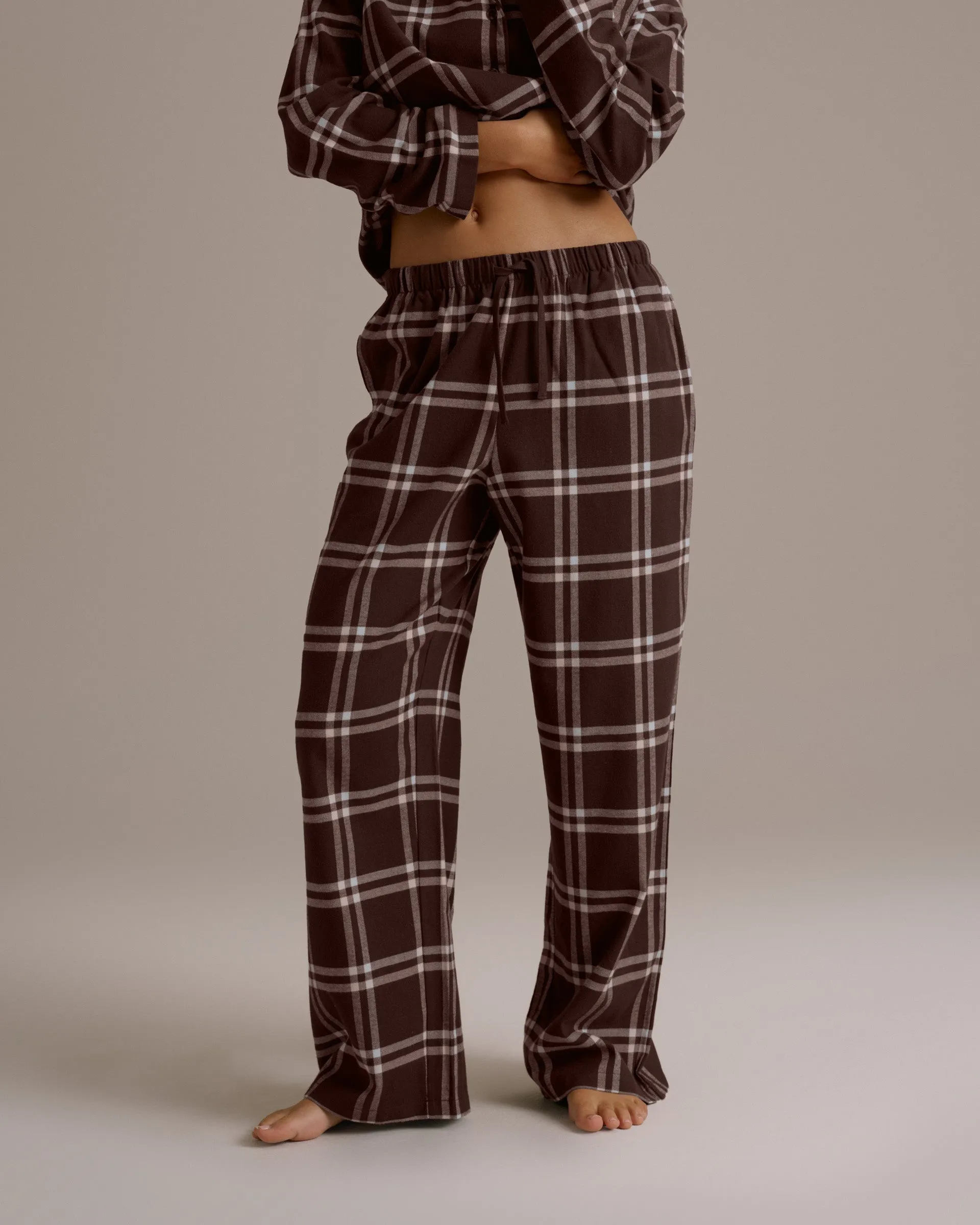 Box Set Brushed Cotton Checked Pyjamas - Chocolate Brown sold by Adanola product image thumbnail 5