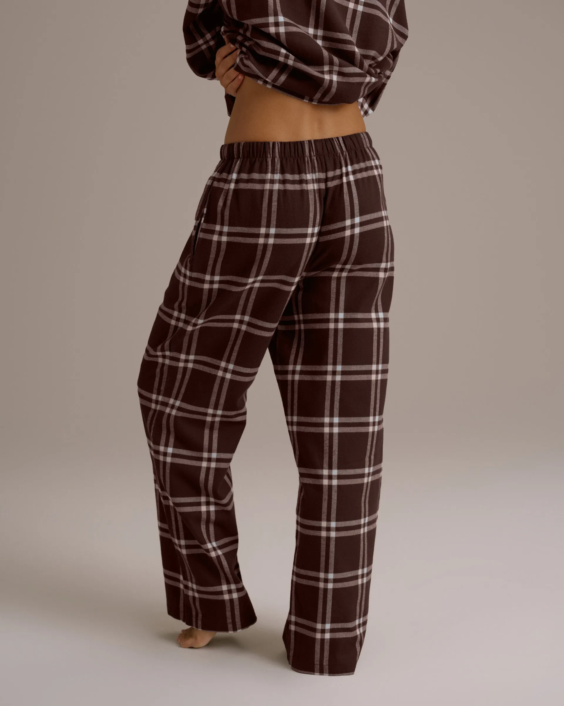 Box Set Brushed Cotton Checked Pyjamas - Chocolate Brown sold by Adanola product image thumbnail 3