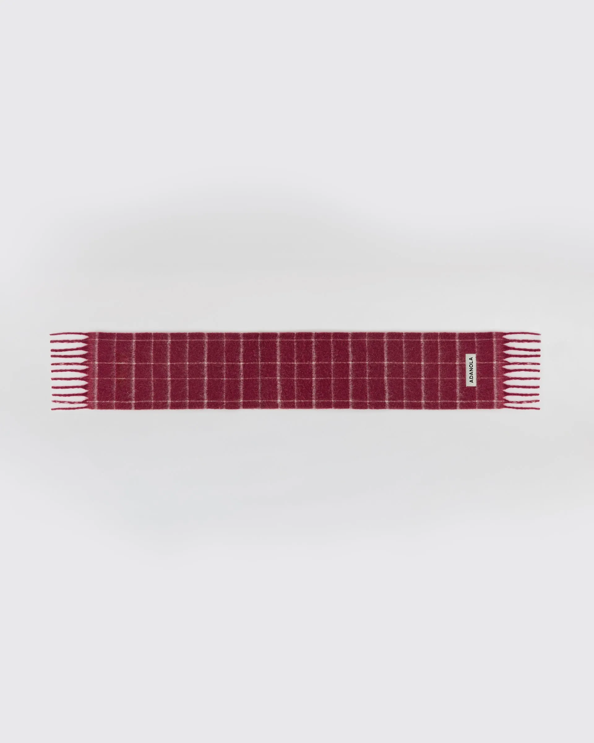 Brushed Checked Scarf - Berry Red sold by Adanola product image thumbnail 2