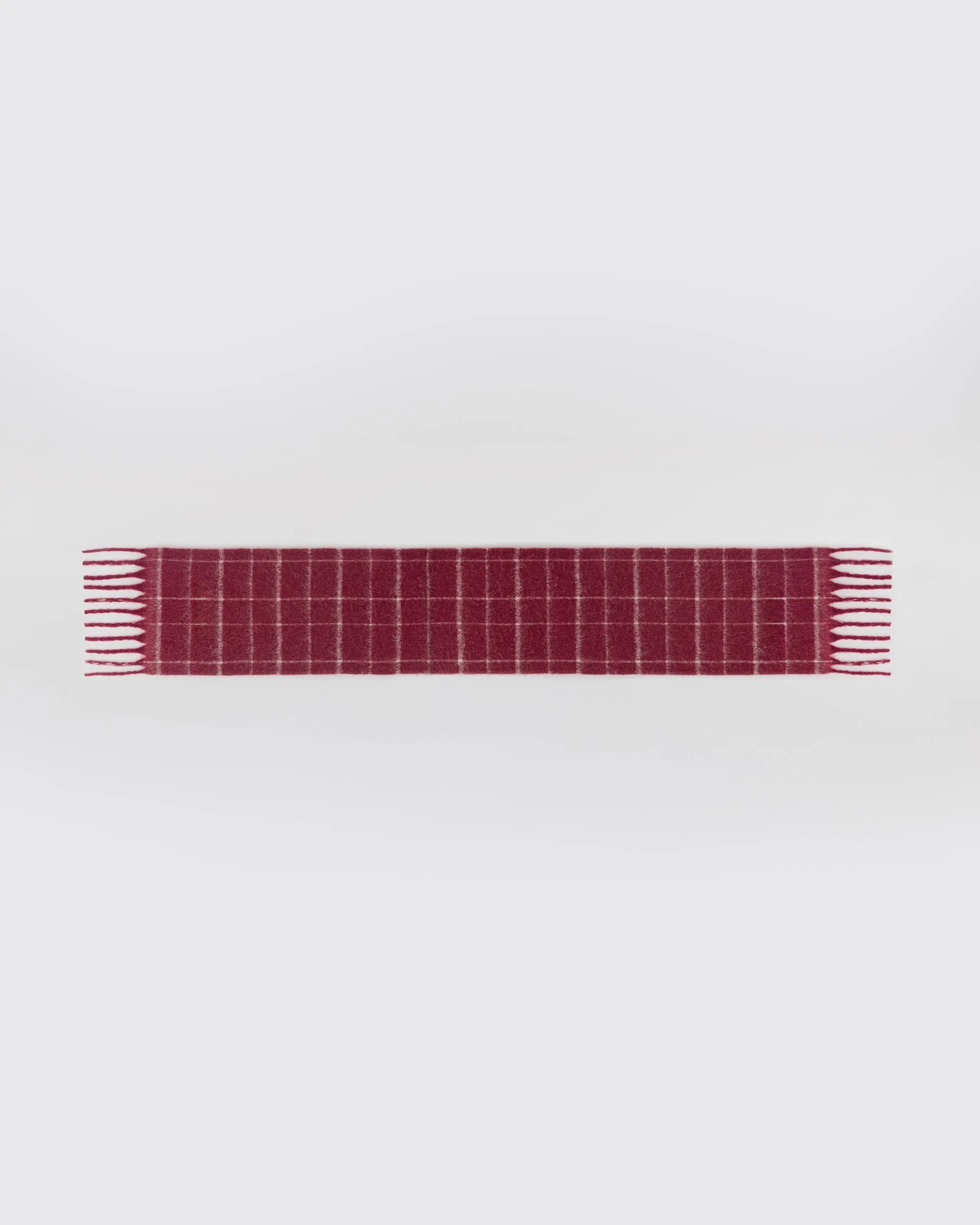 Brushed Checked Scarf - Berry Red sold by Adanola product image thumbnail 3