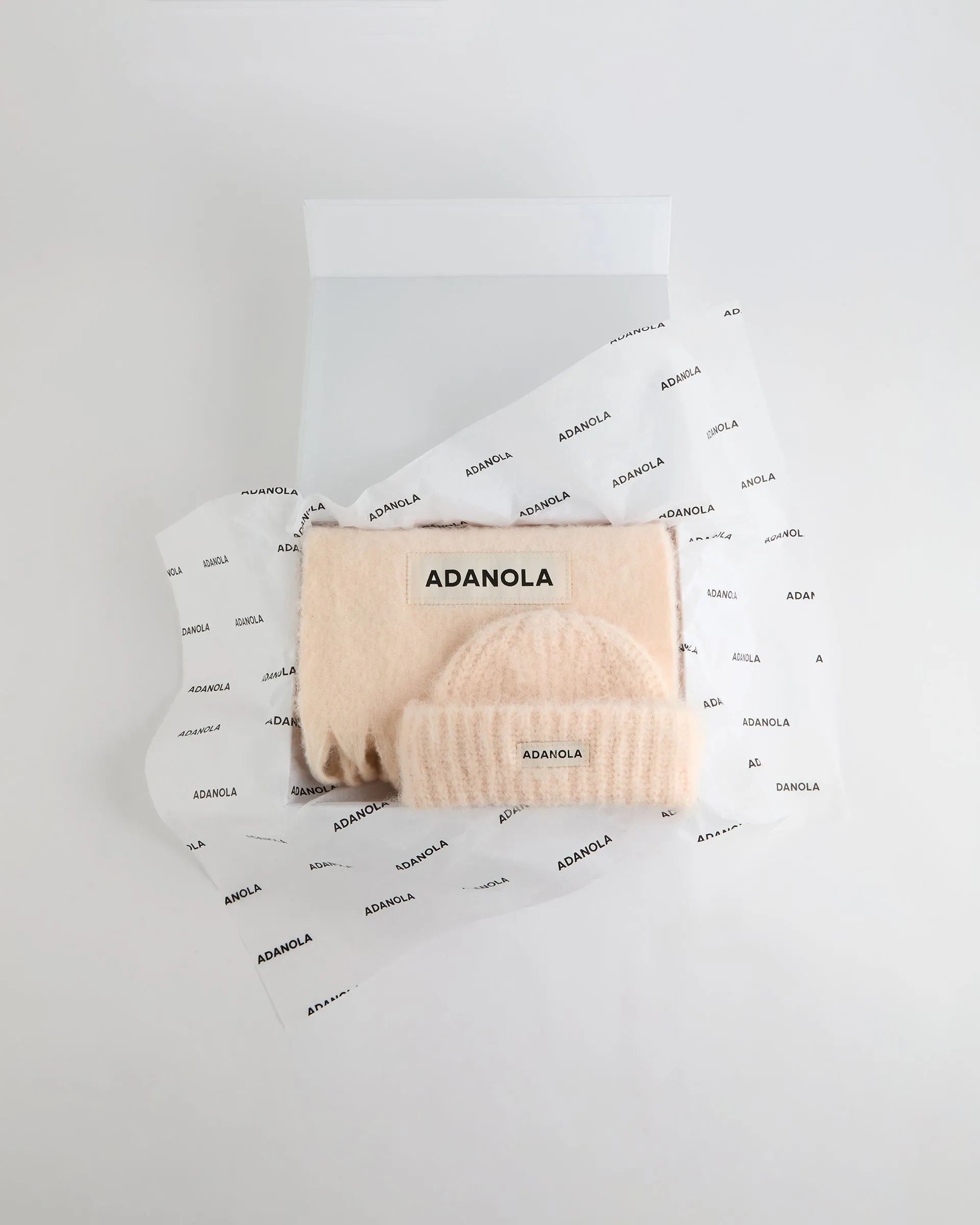 Box Set Beanie and Scarf - Light Pink sold by Adanola