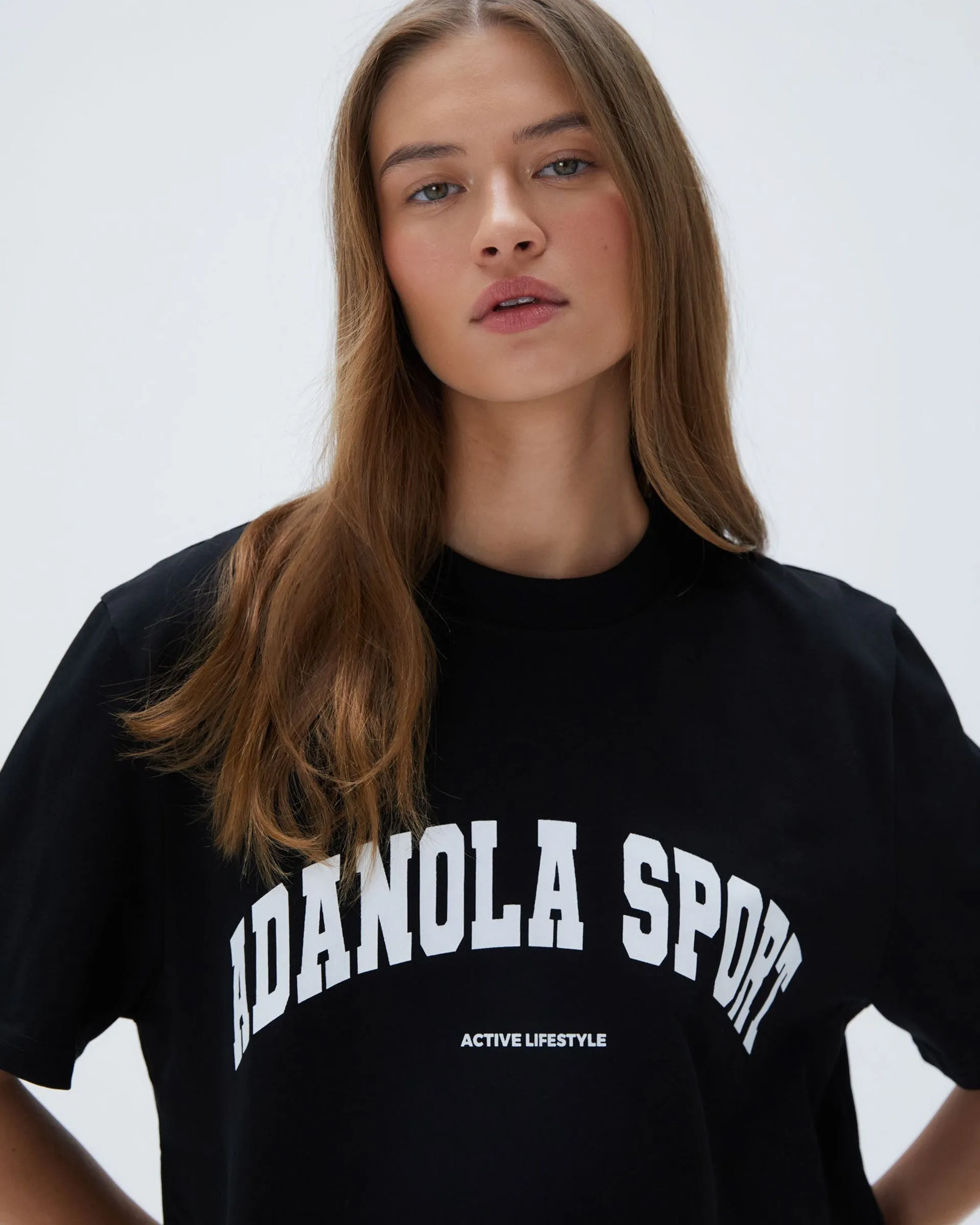 AS Short Sleeve Oversized T-shirt - Black/White sold by Adanola product image thumbnail 3