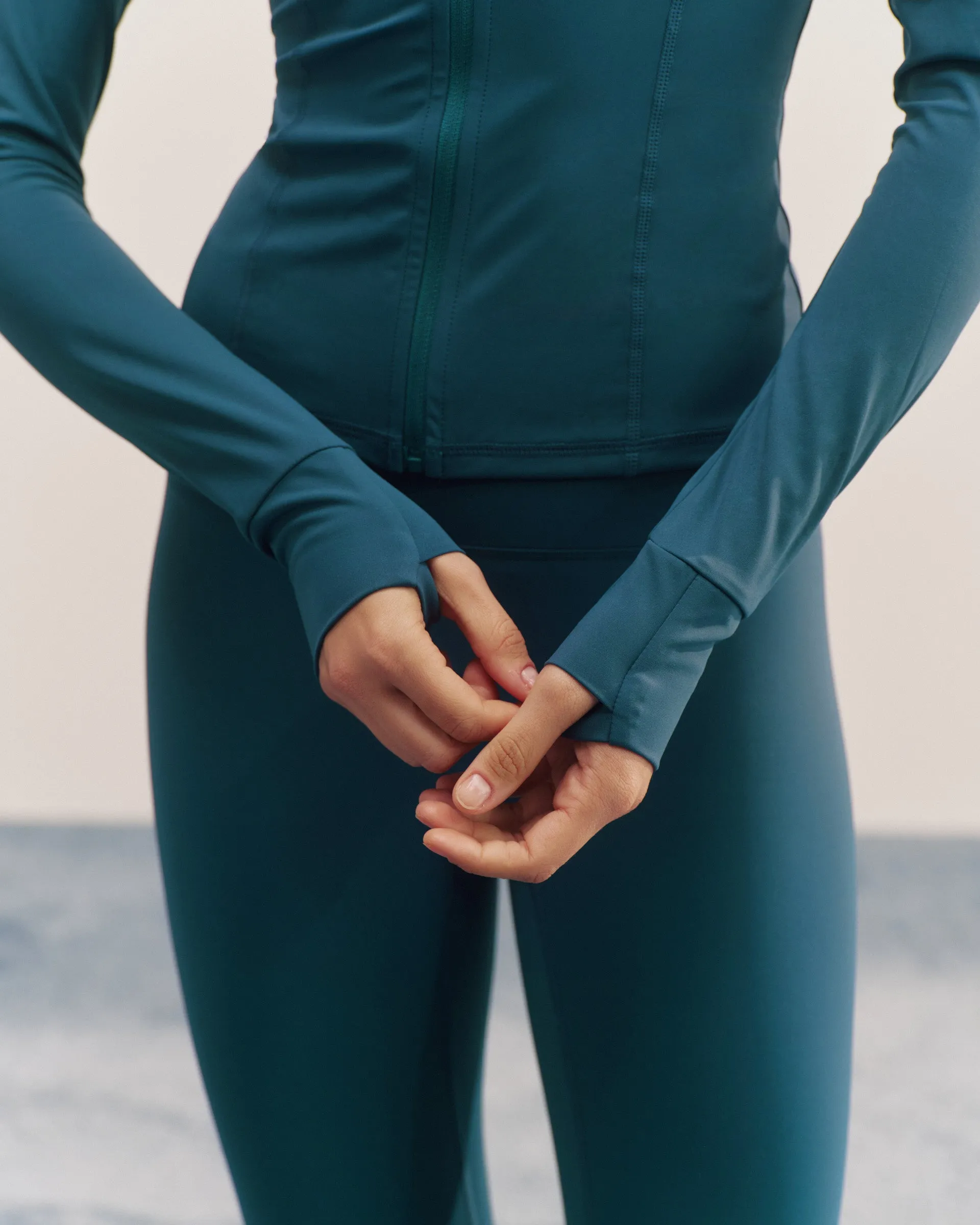 Ultimate Long Sleeve Zip Up Top - Teal Blue sold by Adanola product image thumbnail 3