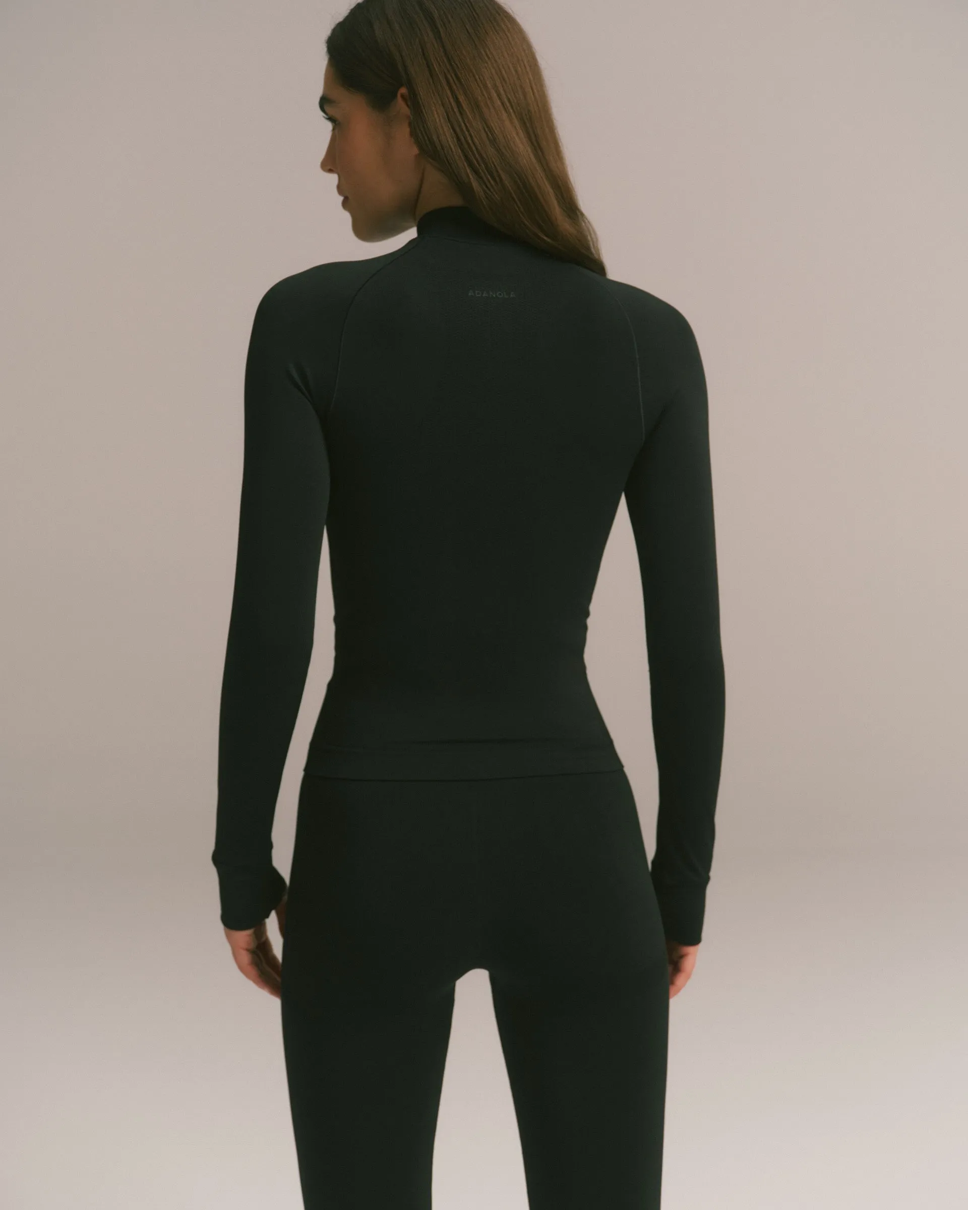 Impact Seamless Zip Up Top - Black sold by Adanola product image thumbnail 2