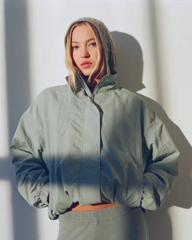 Laser Cut Track Jacket - Cloud Blue sold by Adanola