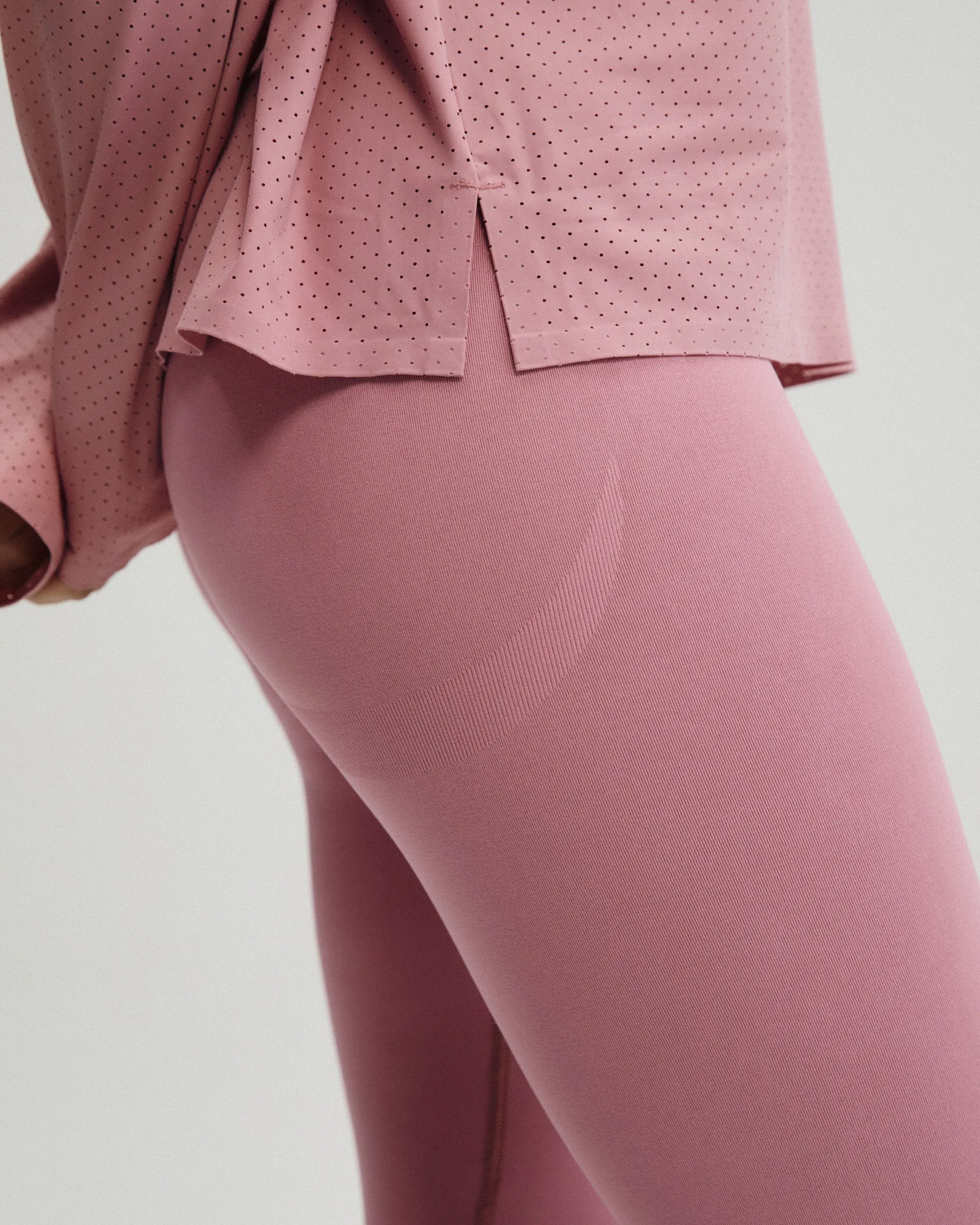 Laser Cut Long Sleeve Mesh Top - Dusty Pink sold by Adanola product image thumbnail 3