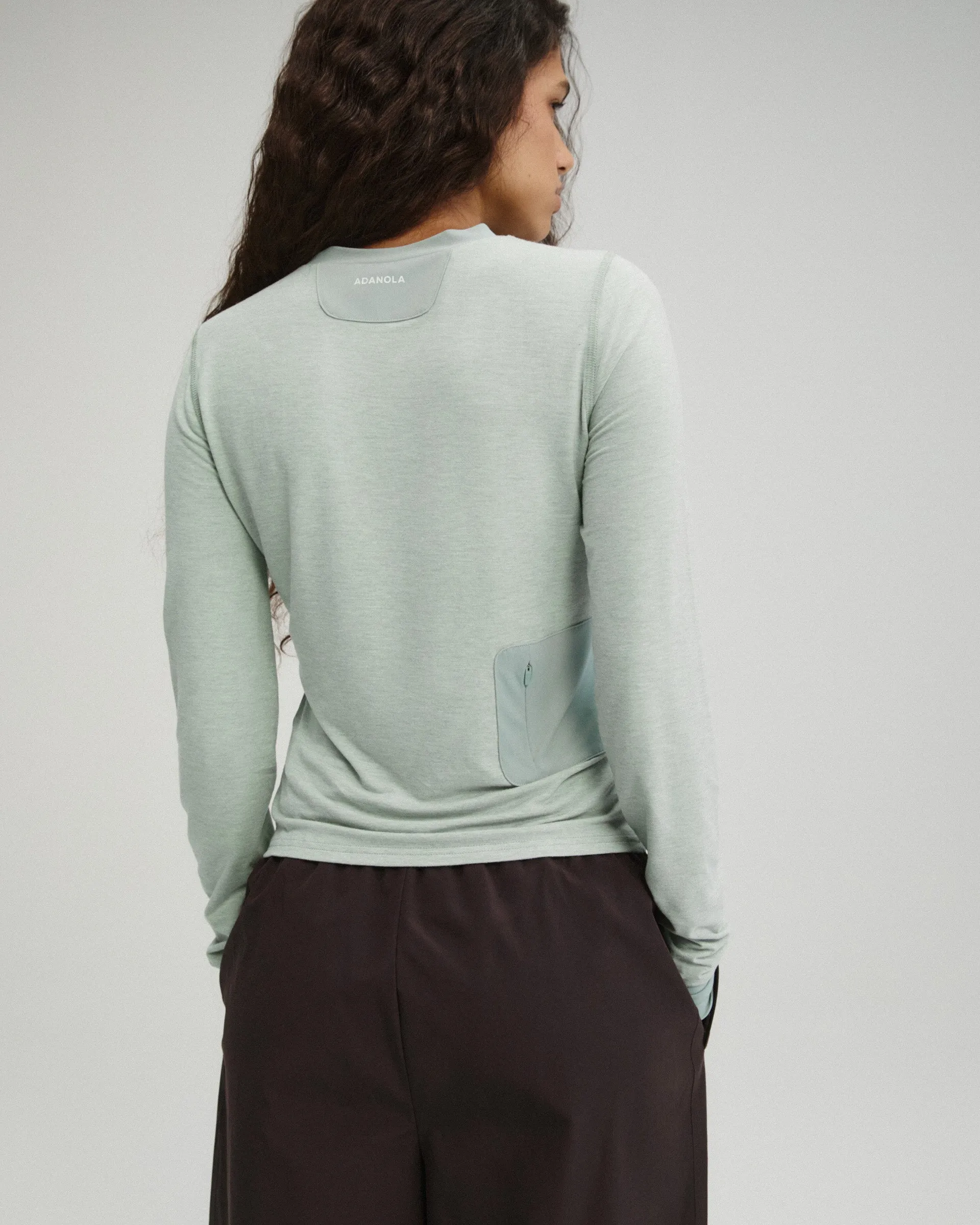 Modal Long Sleeve Technical Top - Cloud Blue sold by Adanola product image thumbnail 2