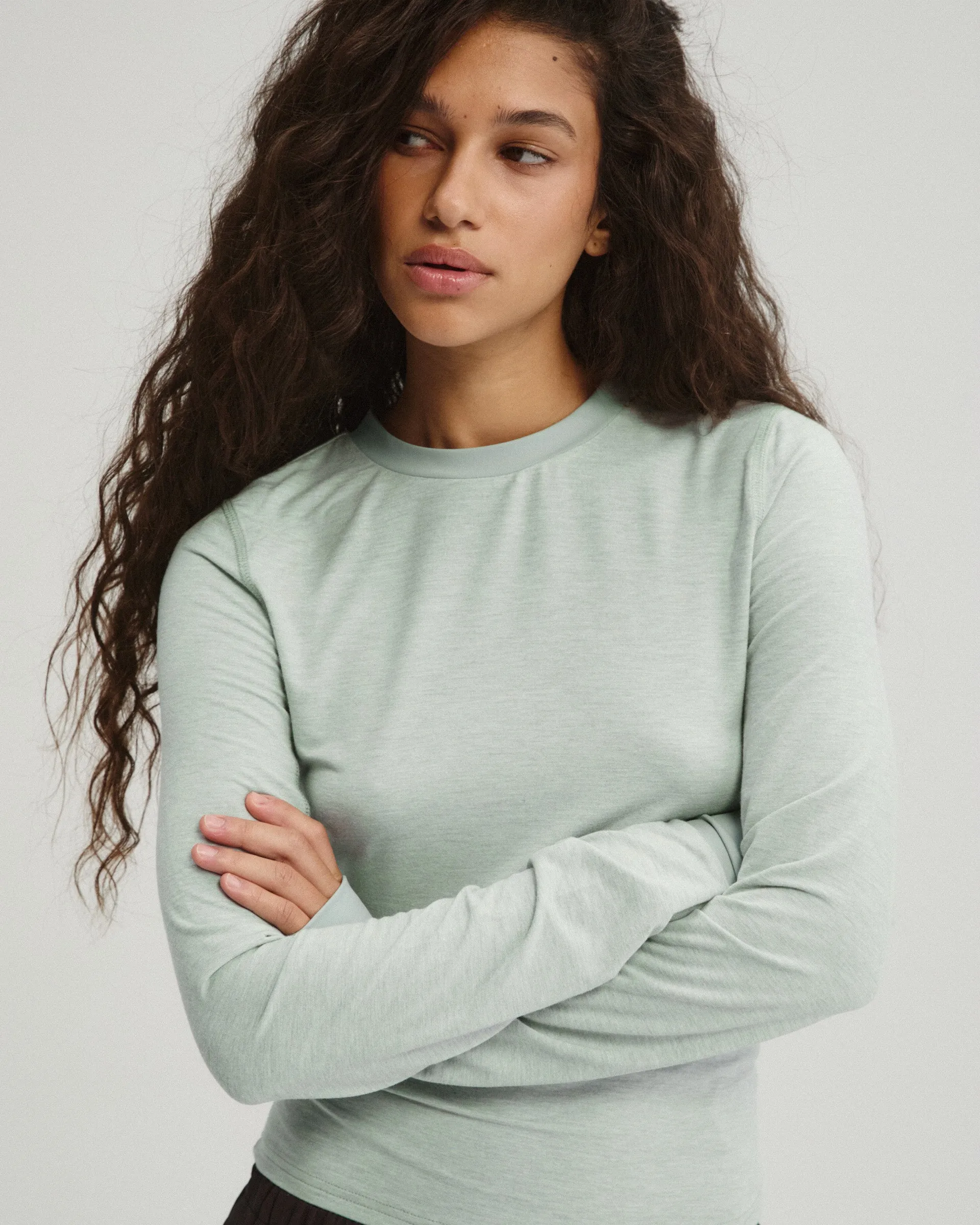 Modal Long Sleeve Technical Top - Cloud Blue sold by Adanola product image thumbnail 4