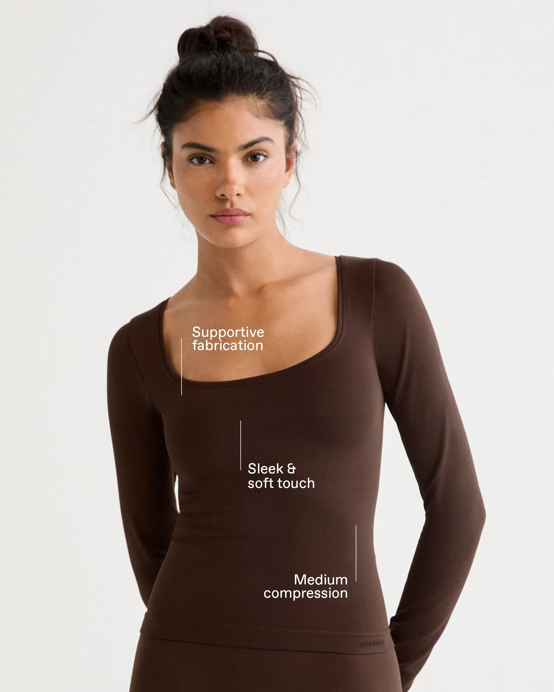 Classic Seamless Long Sleeve Top - Chocolate Brown sold by Adanola product image thumbnail 2