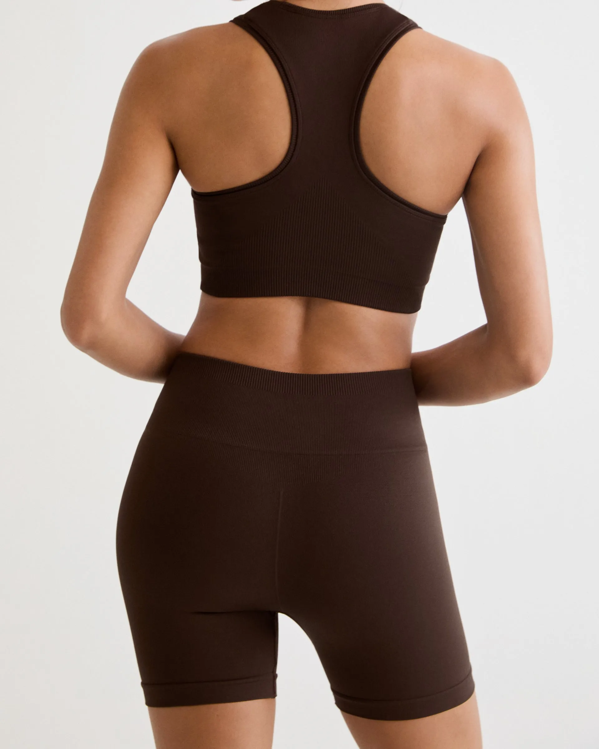 Classic Seamless Crop Shorts - Chocolate Brown sold by Adanola product image thumbnail 4