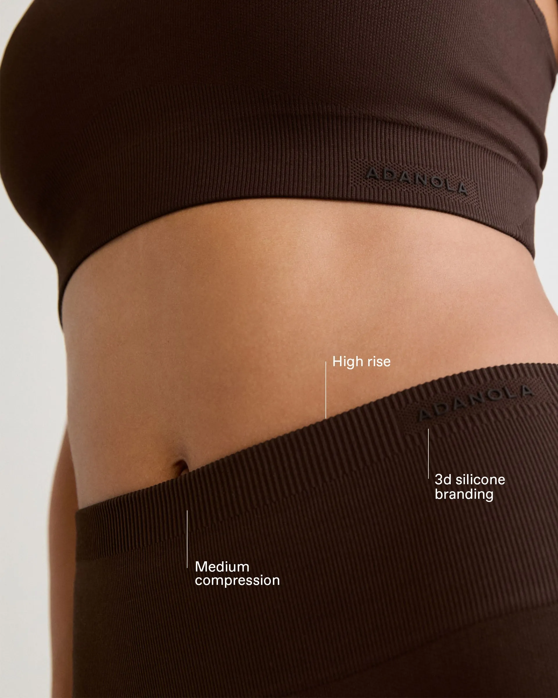 Classic Seamless Crop Shorts - Chocolate Brown sold by Adanola product image thumbnail 2