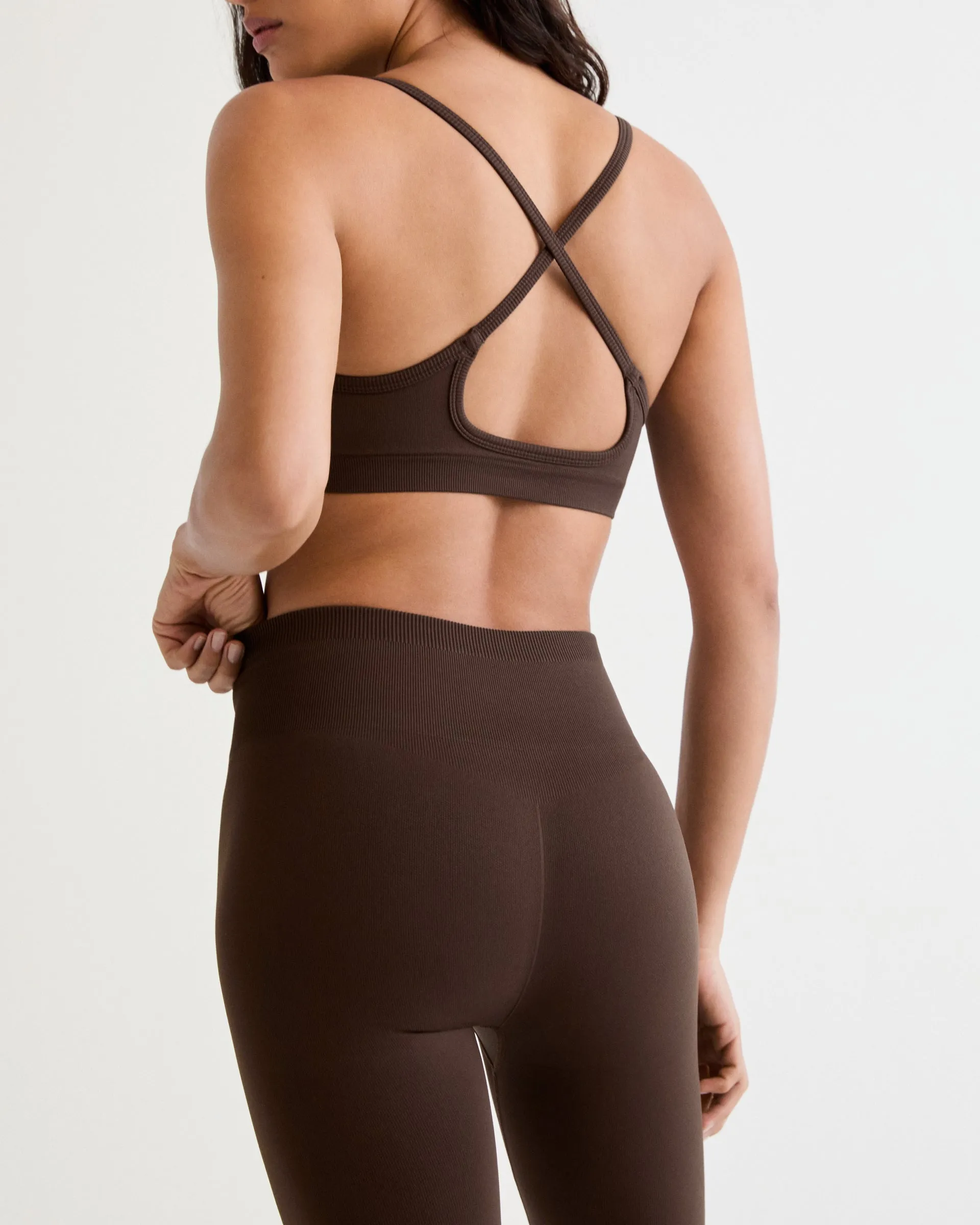 Classic Seamless Cross Back Bra - Chocolate Brown sold by Adanola product image thumbnail 3