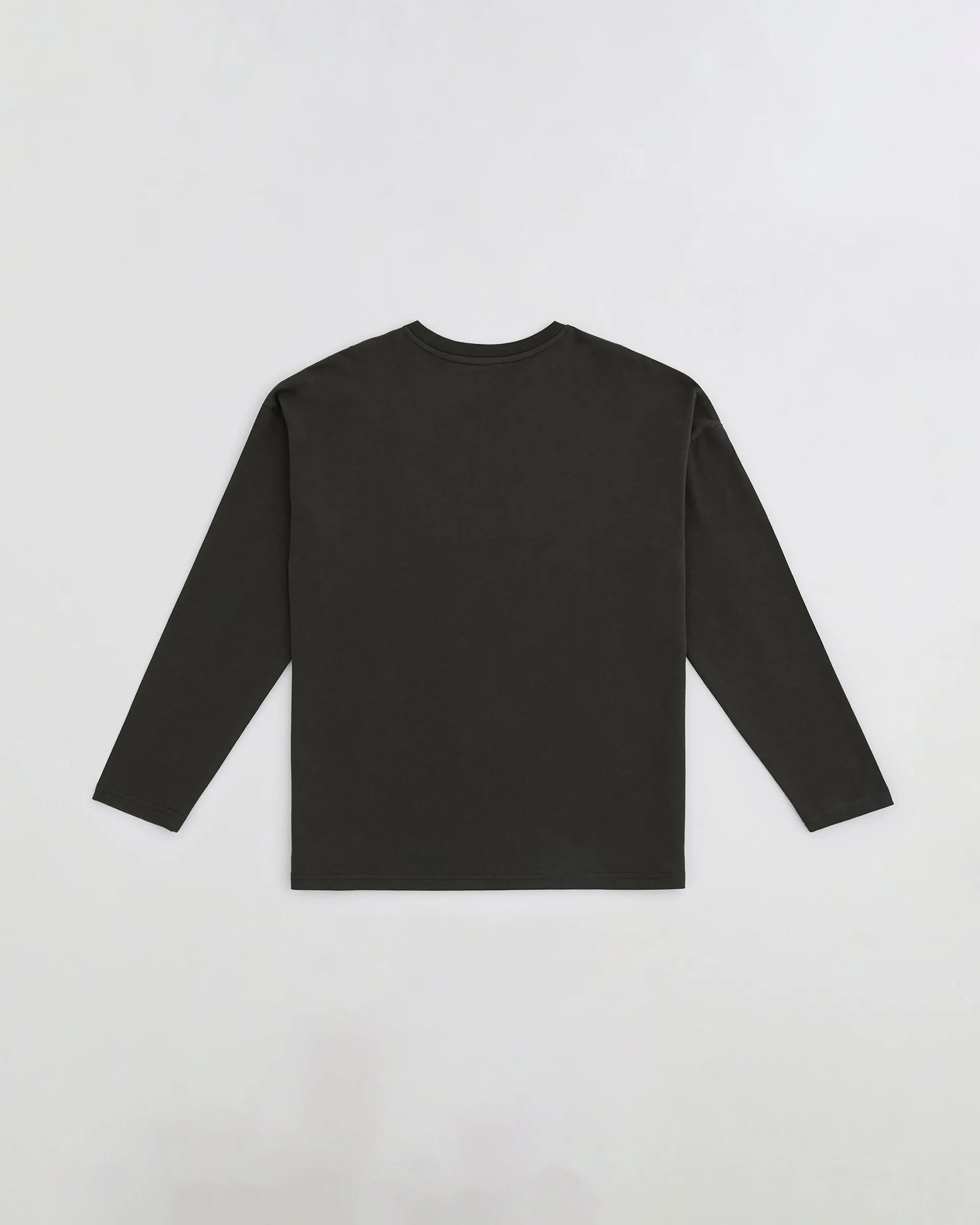 Varsity Long Sleeve Drop Shoulder T-shirt - Coffee Bean/White sold by Adanola product image thumbnail 2