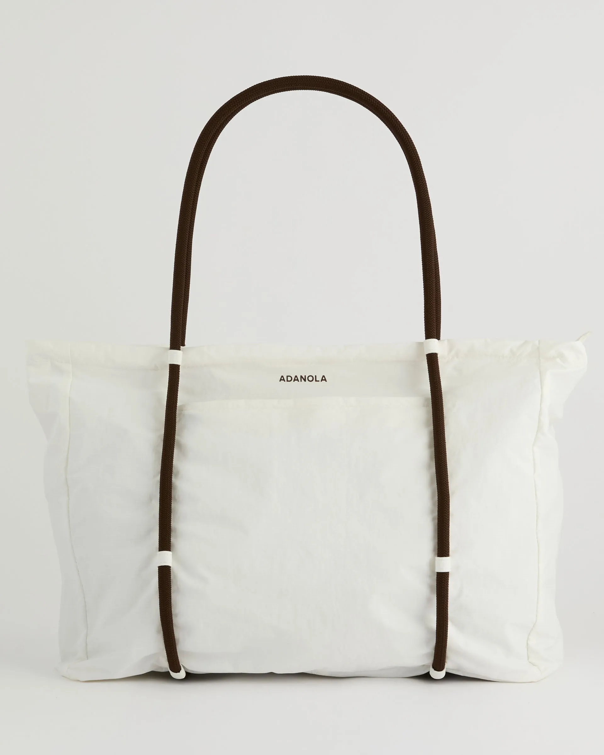 Large Rope Ripstop Bag - Marshmallow White/Coffee Bean sold by Adanola product image thumbnail 2