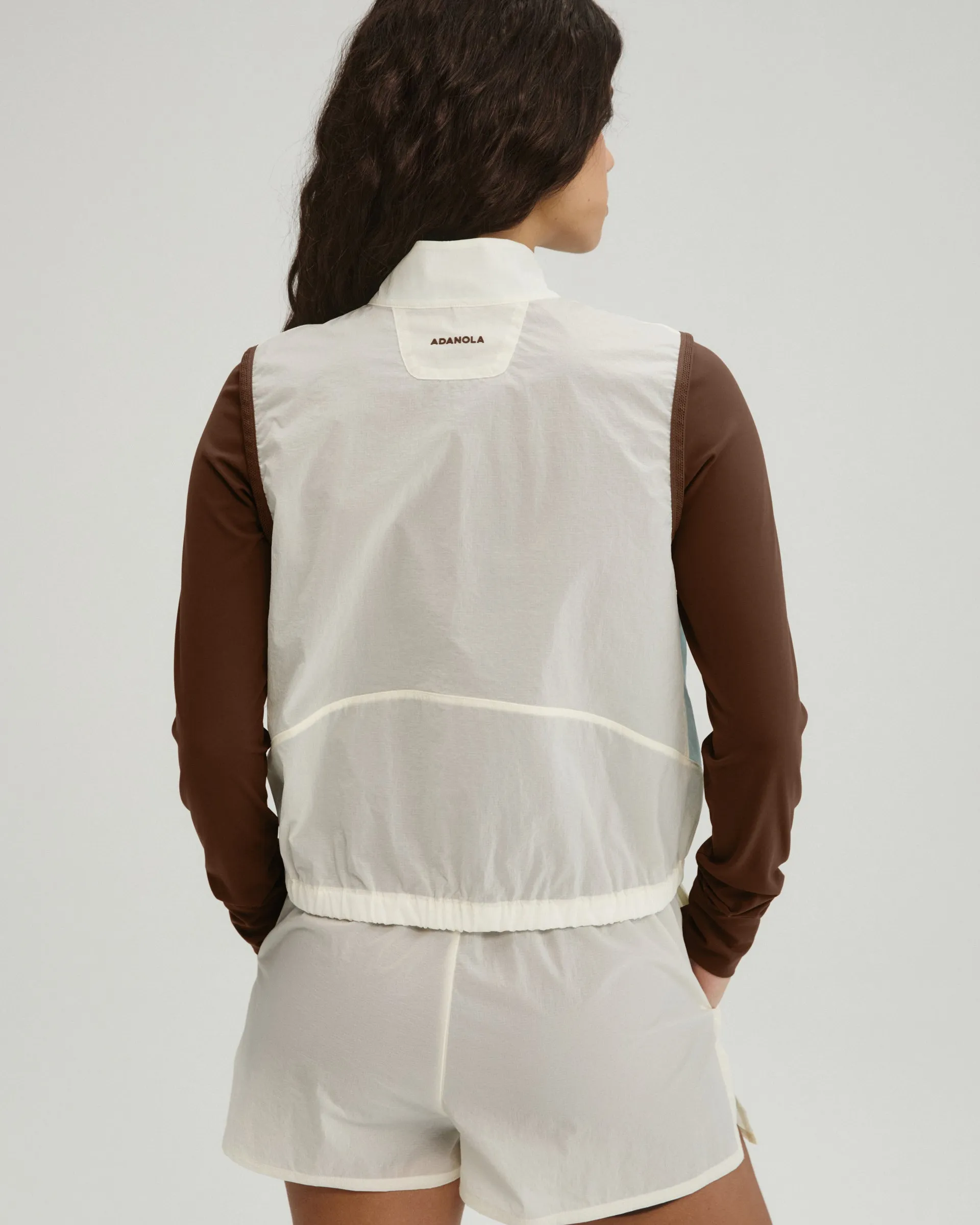 Lightweight Ripstop Gilet - Marshmallow White/Ocean Blue sold by Adanola product image thumbnail 2